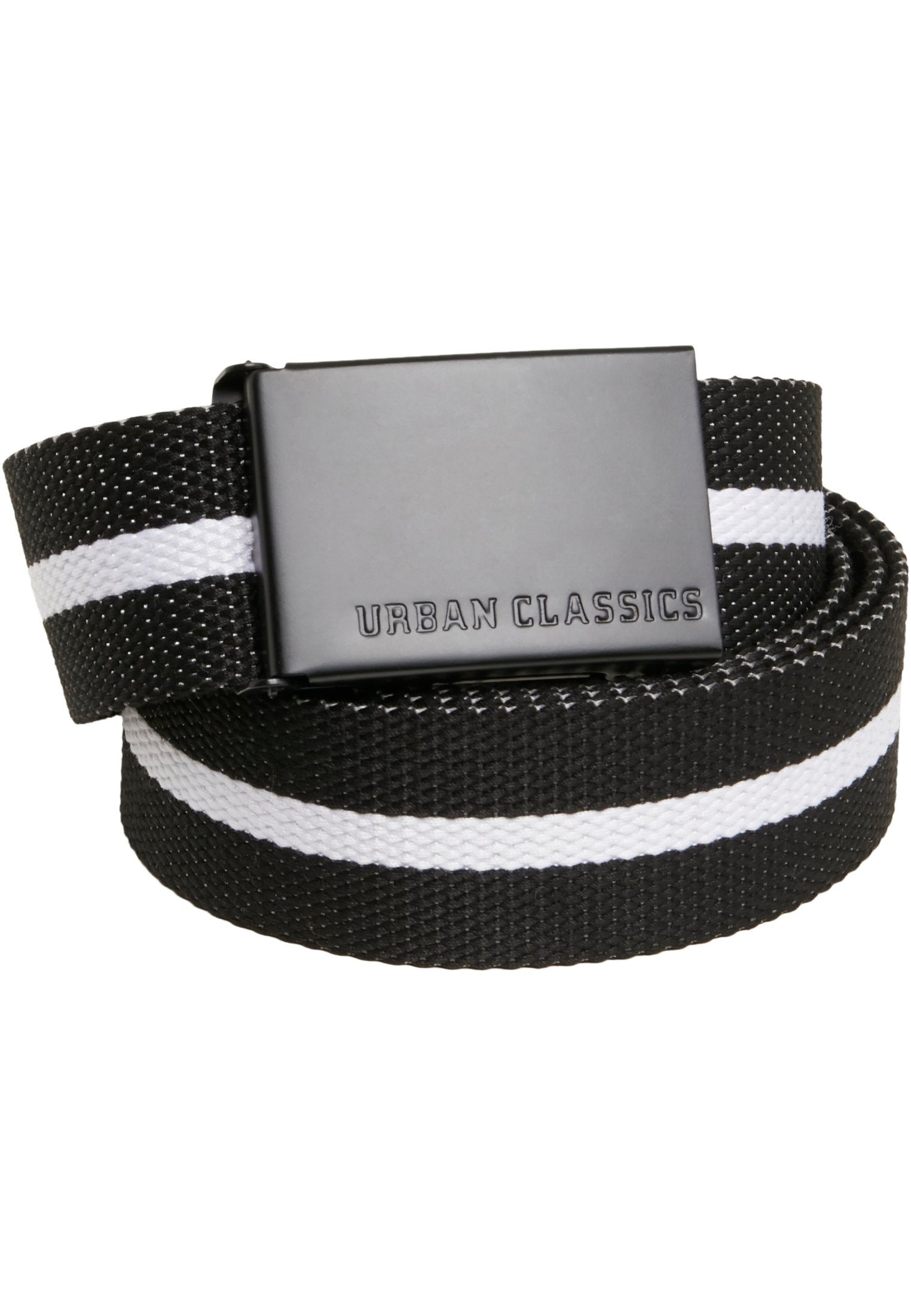 Beliebte Neuware URBAN CLASSICS Canvas black white Accessoires stripe-black Belts Hüftgürtel
