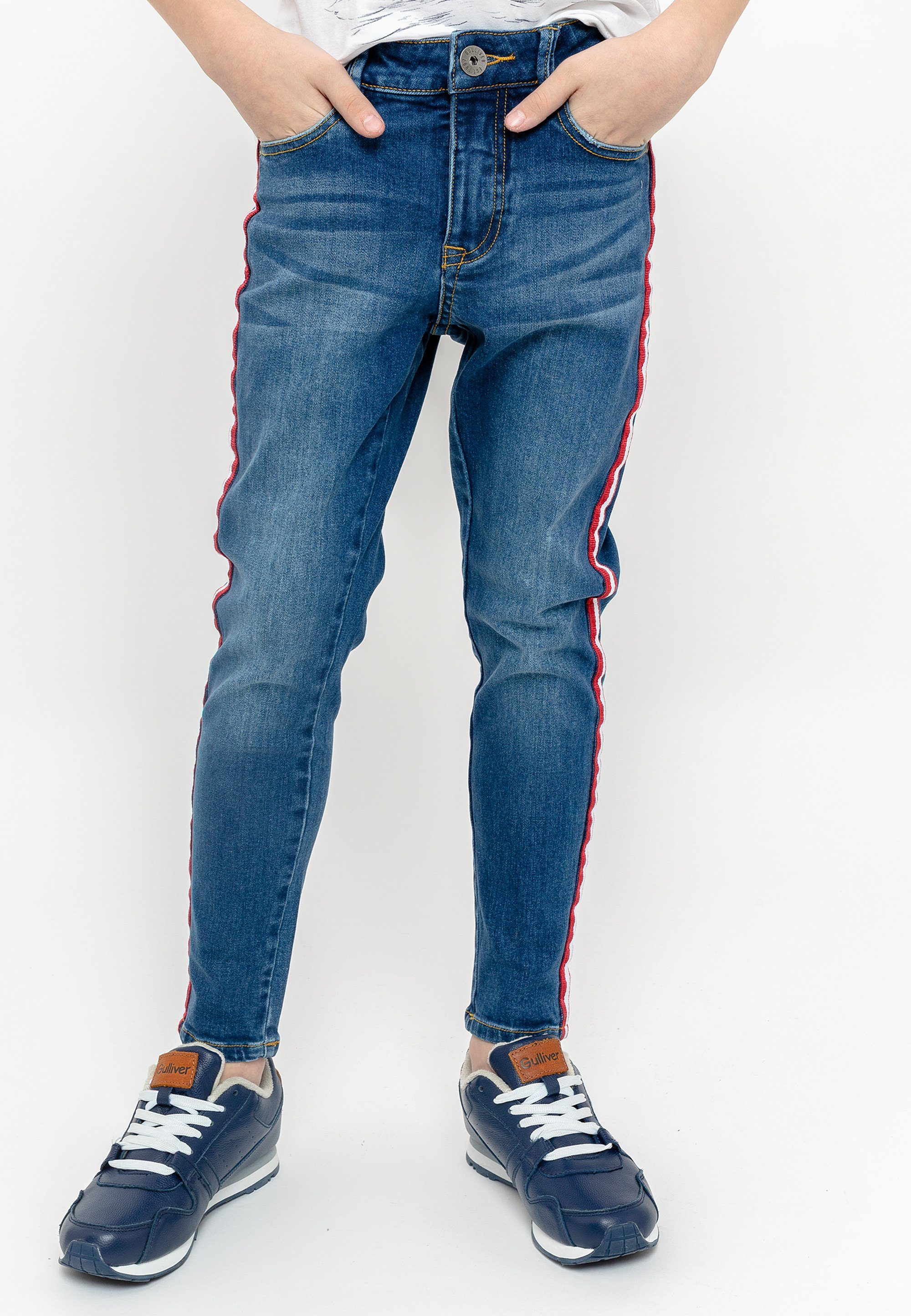 Gulliver Bequeme Jeans Casual Denim Hose mit kontrast Seitenstreifen
