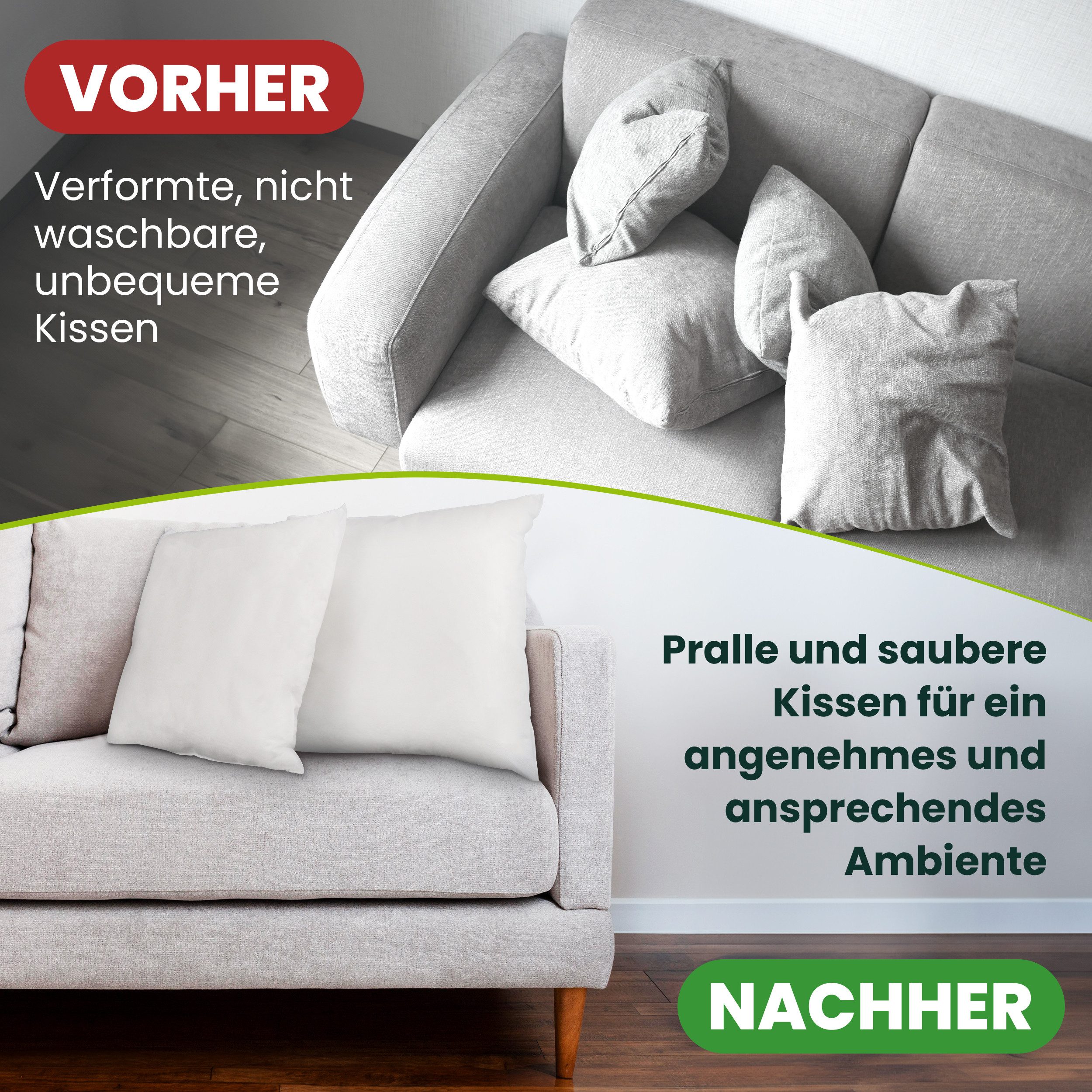 DILUMA Microfaserkissen Füllkissen Mikrofaser 2er Set - Innenkissen, Füllun günstig online kaufen