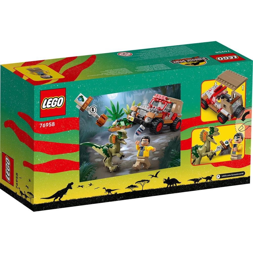 LEGO® Jurassic Park 76958 - Hinterhalt des Dilophosaurus Konstruktionsspielsteine, (211 St), Dinosaurier Bauset, Spielset ab 6 Jahren