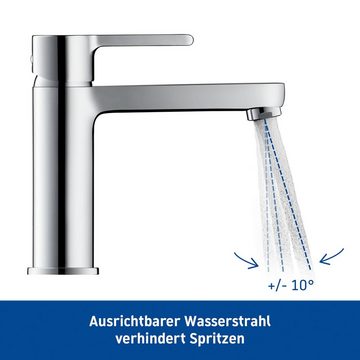 Duravit Waschtischarmatur B.2 Waschtischmischer, Größe M mit AquaControl und AirPlus, Ausladung 13,9 cm, Chrom