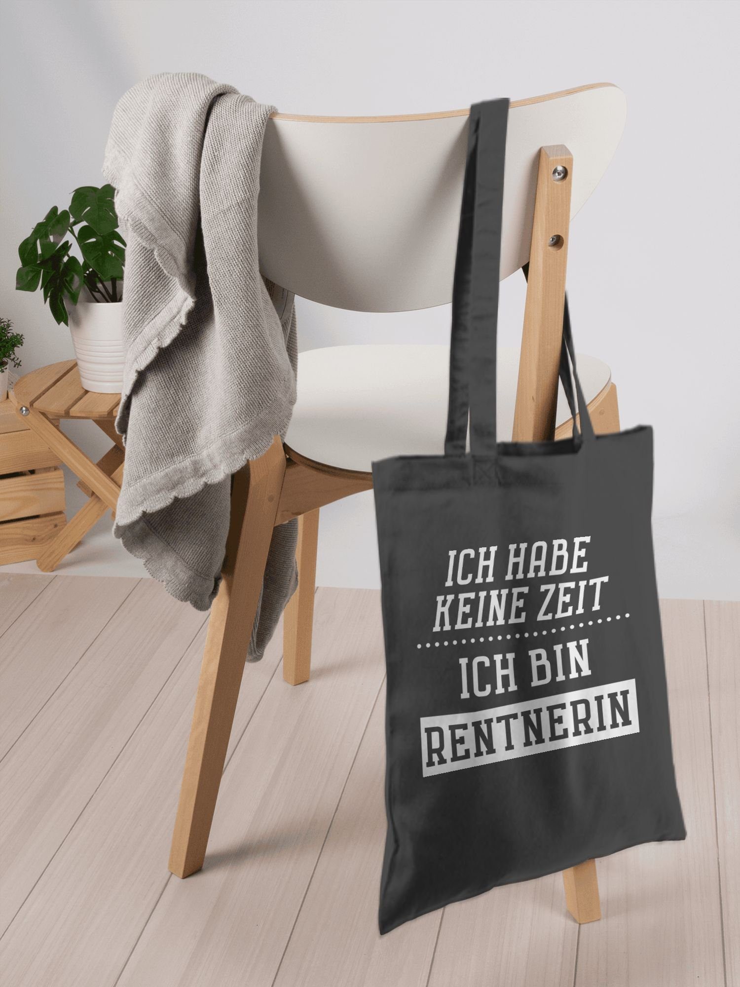 Ich - Geschenk Umhängetasche 3 Ich habe bin Zeit Weiß, - Rentnerin Dunkelgrau Rentnerin keine Shirtracer