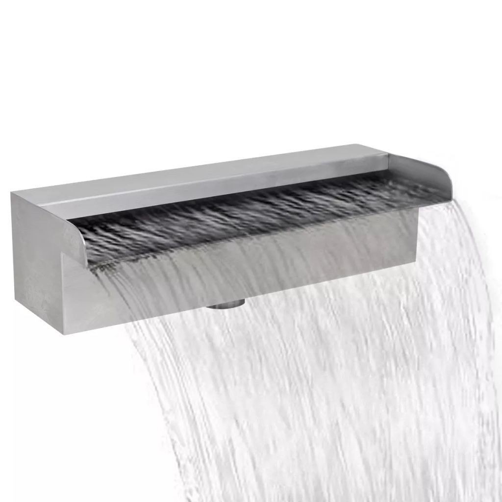 Poolwasserfall Pool-Wasserfall Fontäne Rechteckig Edelstahl 30 cm