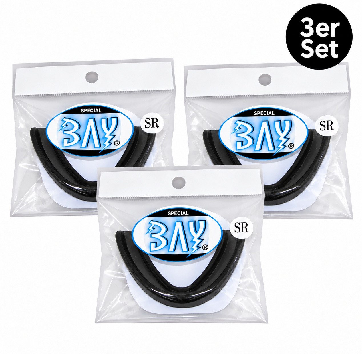 BAY-Sports Zahnschutz 3x Set Zahnschützer Mundschutz Zahnschutz Sport Erwachsene Kampfsport (3 Stück Set, Zahnschutz Sport), Sparset, viele Farben, Senior ab 13 Jahre, im Wasserbad anpassen