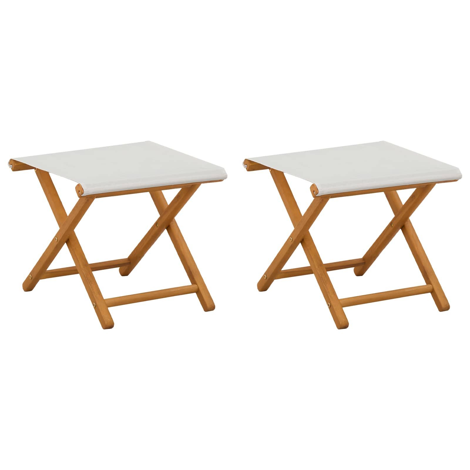 vidaXL Gartenliege Liegestuhl 2 pcs Massives Eukalyptus Holz Creme, 2 St.