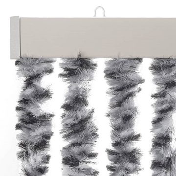 vidaXL Insektenschutz-Vorhang Fliegenvorhang Grau, Schwarz und Weiß 100x200 cm Chenille