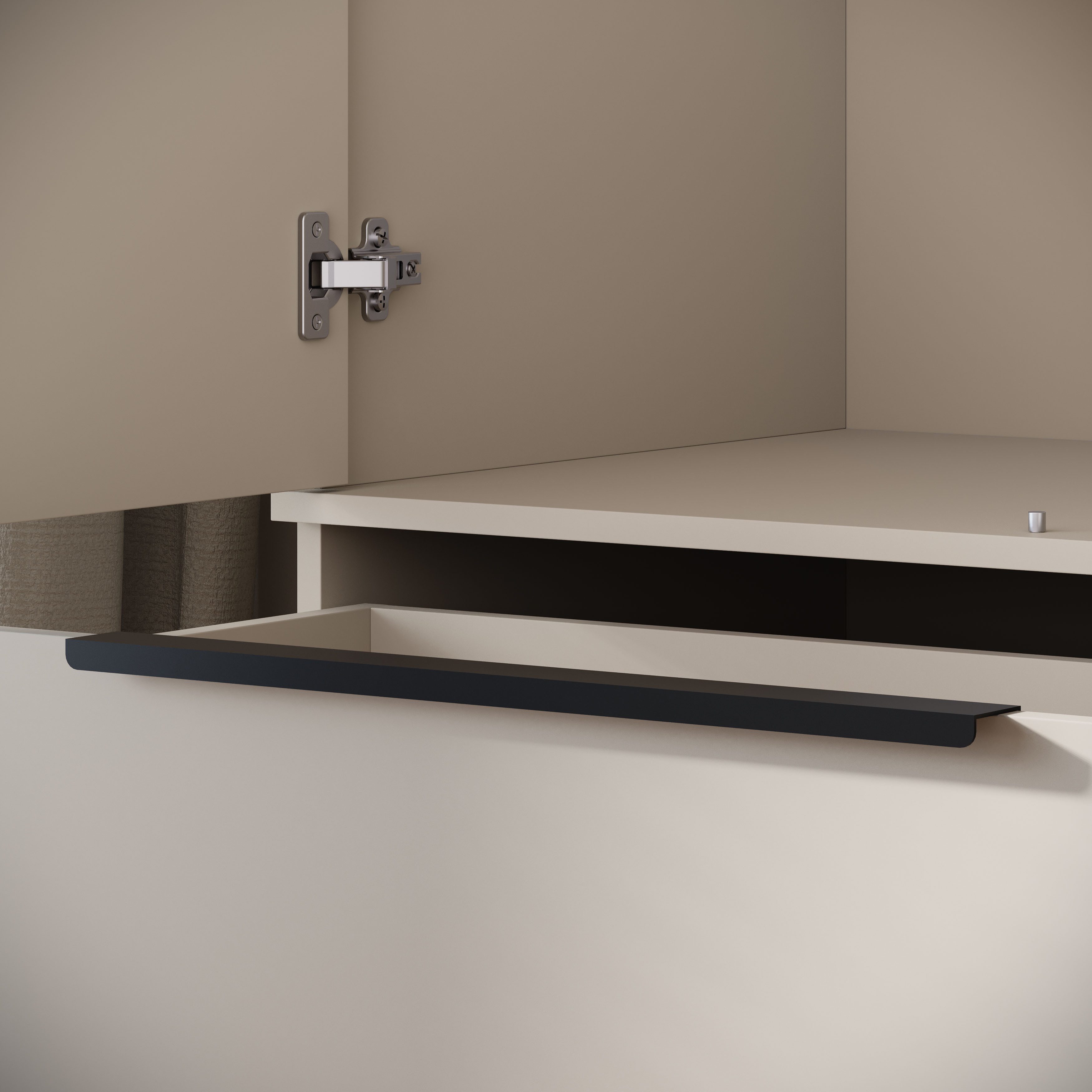 Home affaire Kleiderschrank Spirit Kleiderschrank mit Spiegel, Schublade und 2 Kleiderstangen Mit schwarzen Metallgriffen – viel Stauraum und flexible Aufteilun – Bild 5 von 5