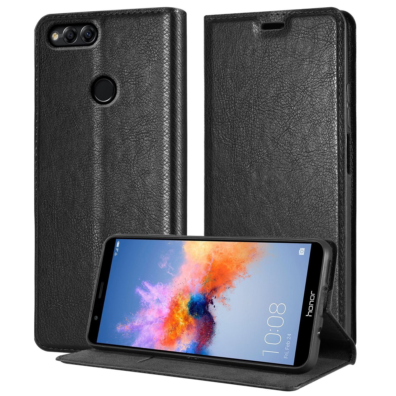 Cadorabo Handyhülle für Honor 7X Hülle Honor 7X, Hülle Schutzhülle mit Standfunktion, Magnetverschluss und Kartenfach