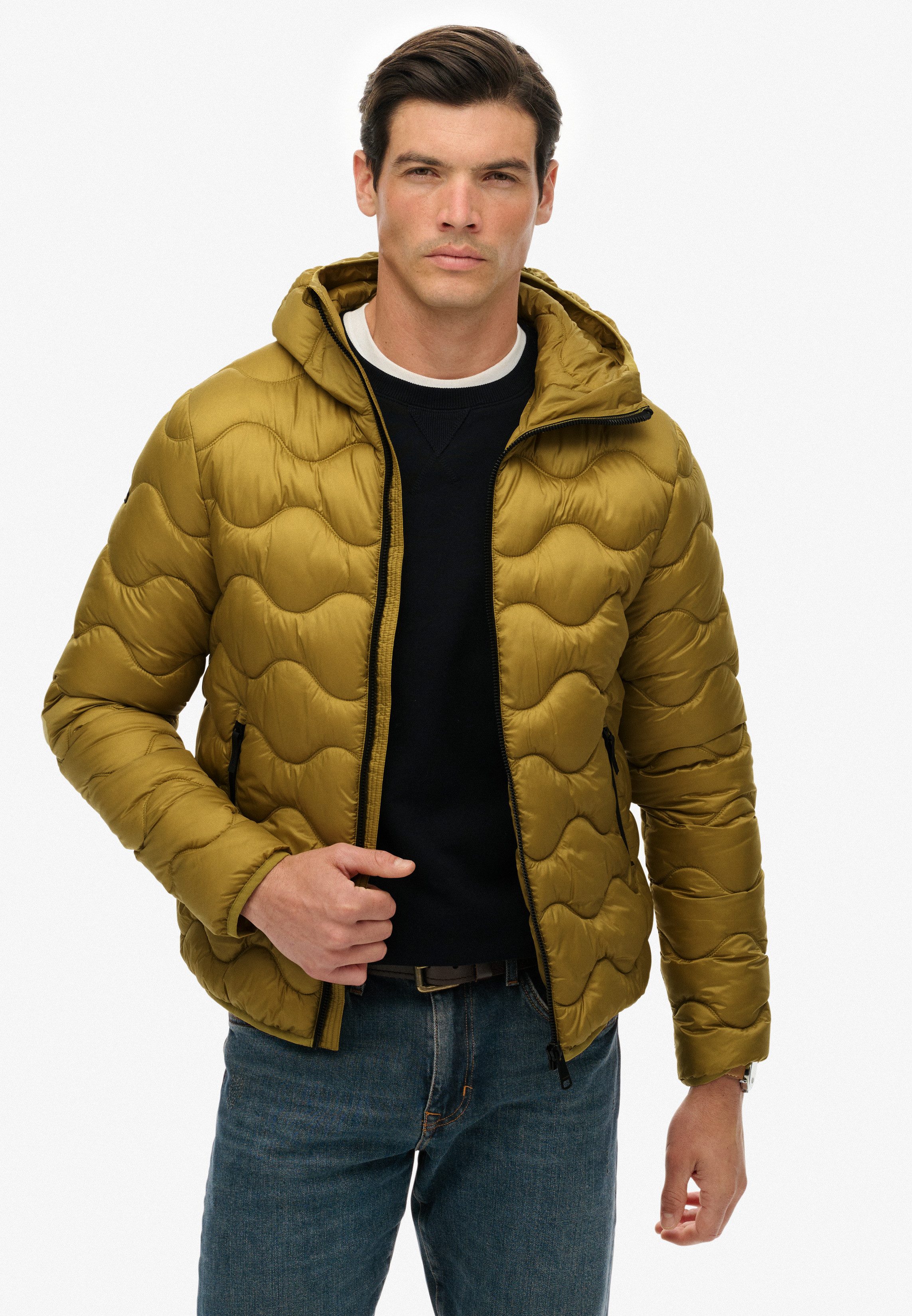 Superdry Steppjacke HOODED QUILTED WAVE PADDED JKT