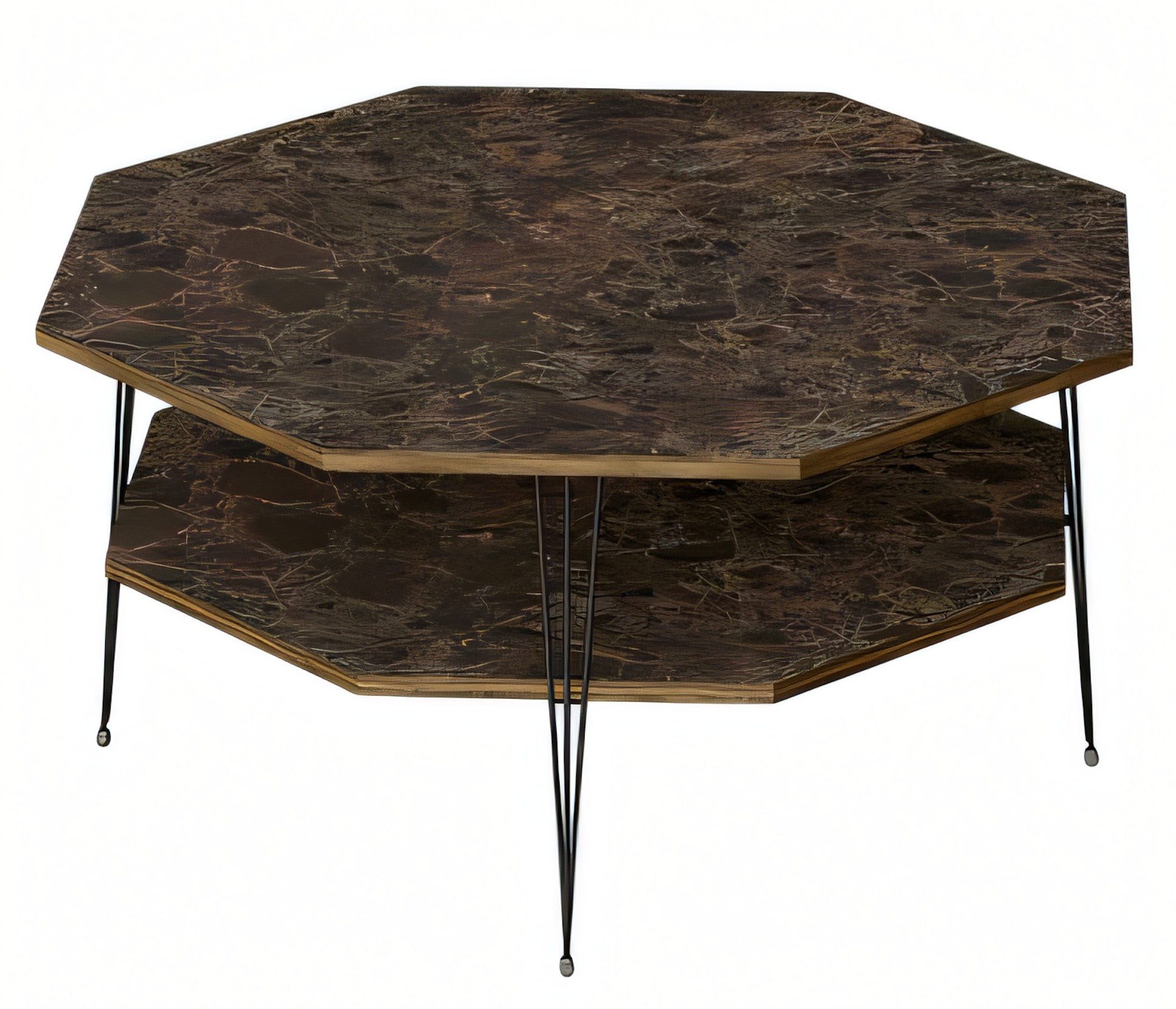 Xlmoebel Couchtisch XLMOEBEL Holz-Couchtisch in modernem Design, achteckig, braun, Made in Europa