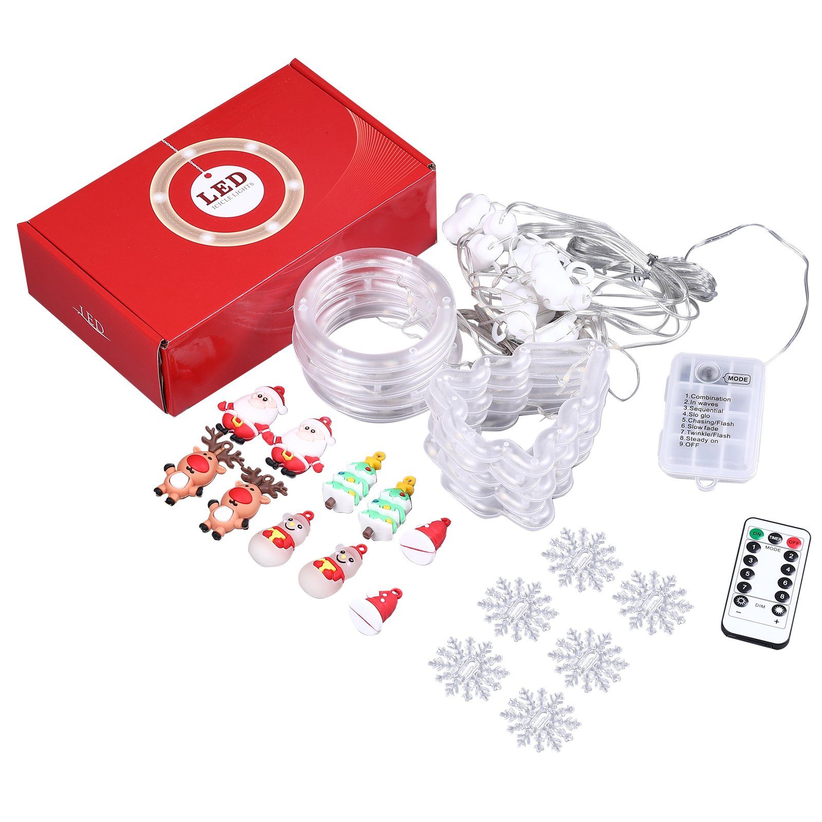 Rosnek LED-Lichtervorhang 3M 100LEDs, 8 Modi, günstig online kaufen