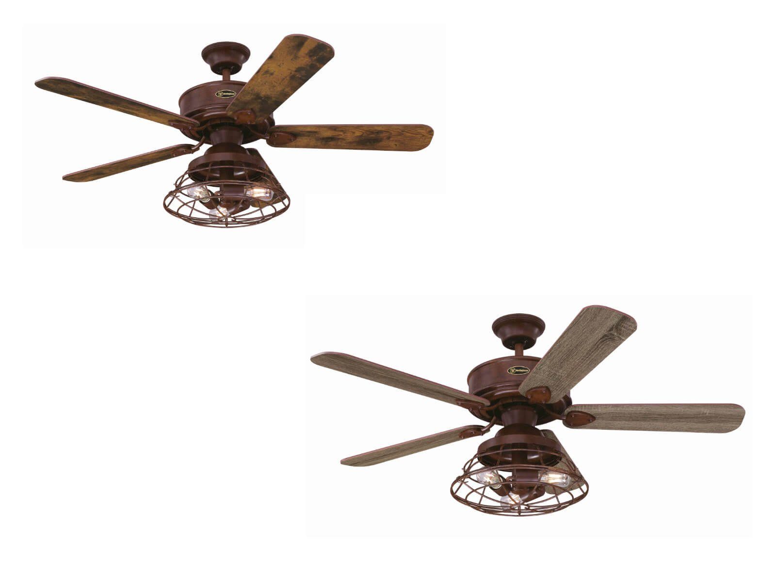 Westinghouse Deckenventilator Deckenventilator Barnett Braun 122 cm mit LED Leuchte