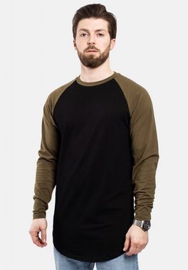 Blackskies T-Shirt Baseball Longshirt T-Shirt Schwarz-Olive Large