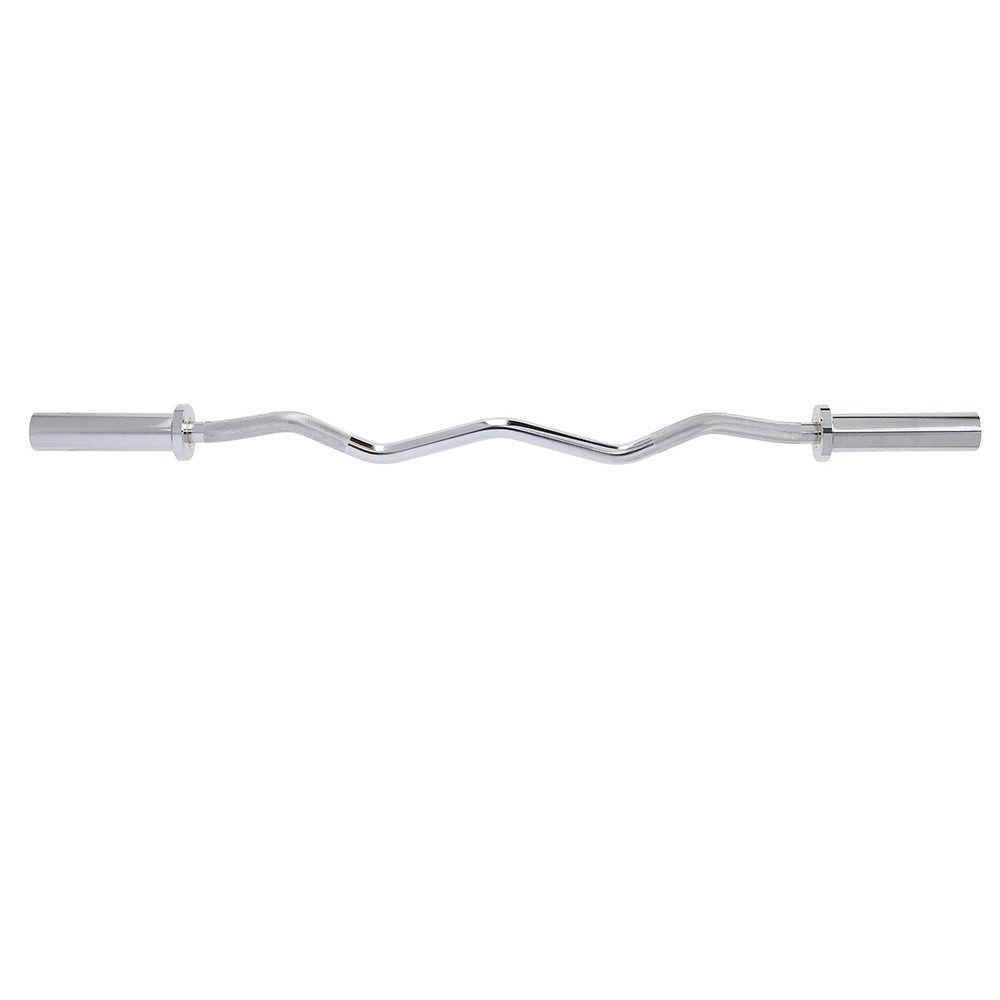HMS Curlstange SZ-Hantelstange Gewichtheberstange, Chromstahl, 120.0 cm (Spar-Set, 1-tlg., 120 cm gerändelt), Chromstahl, gerändelter Griff, 2 Schnellverschlüsse