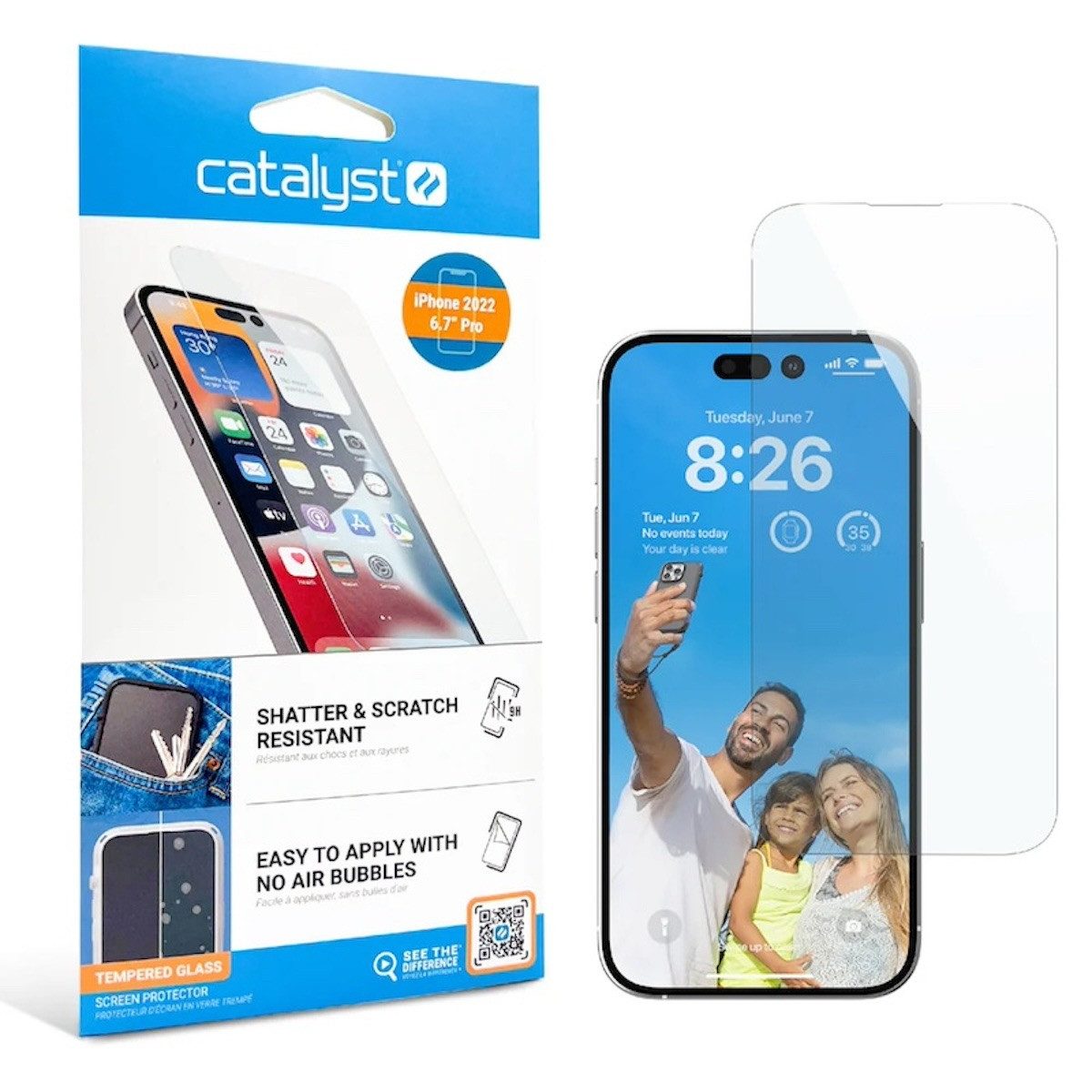 Catalyst Displayschutzfolie Tempered Glass Screen Protector für iPhone 14 Plus, für iPhone 14 Plus, Transparent
