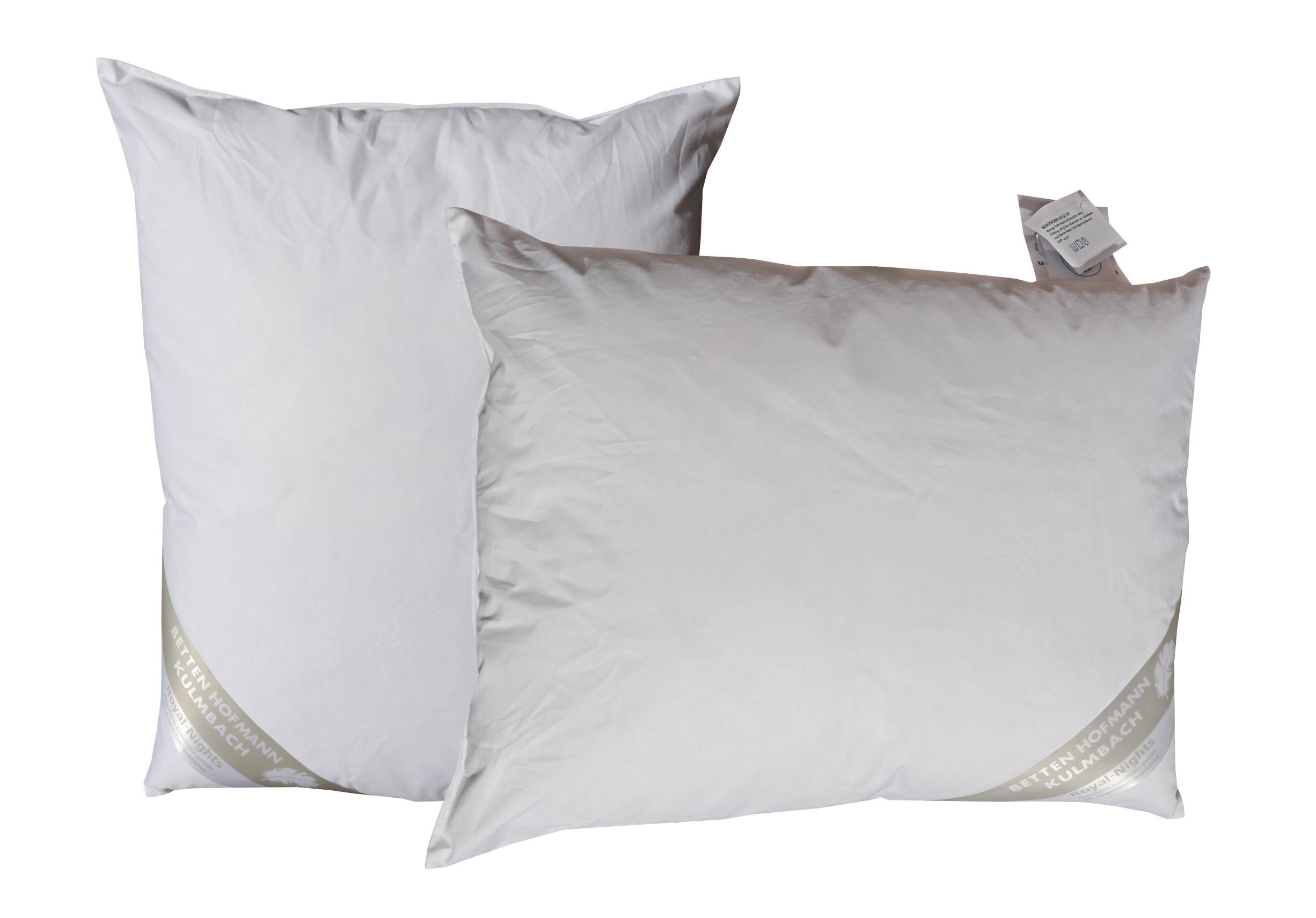 Betten Hofmann Kopfkissen Betten Hofmann 2 Stück Kleinkissen 40x50 Dekokissen Nackenkissen 300g, Füllung: 100% Daunen, Bezug: 100% Baumwolle, Seitenschläfer, Bauchschläfer, Rückenschläfer, 2-tlg., weich und strapazierfähig, Made in Germany, allergikergeeignet