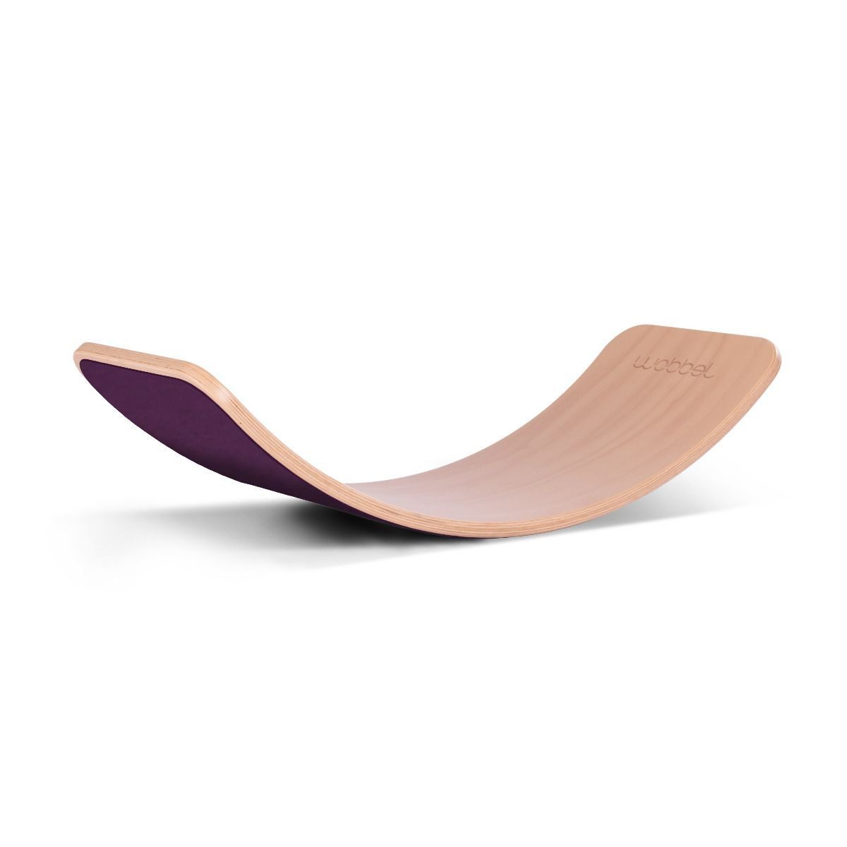 Wobbel Balanceboard Wobbel Board Original - transparent lackiert, Filz Aubergine