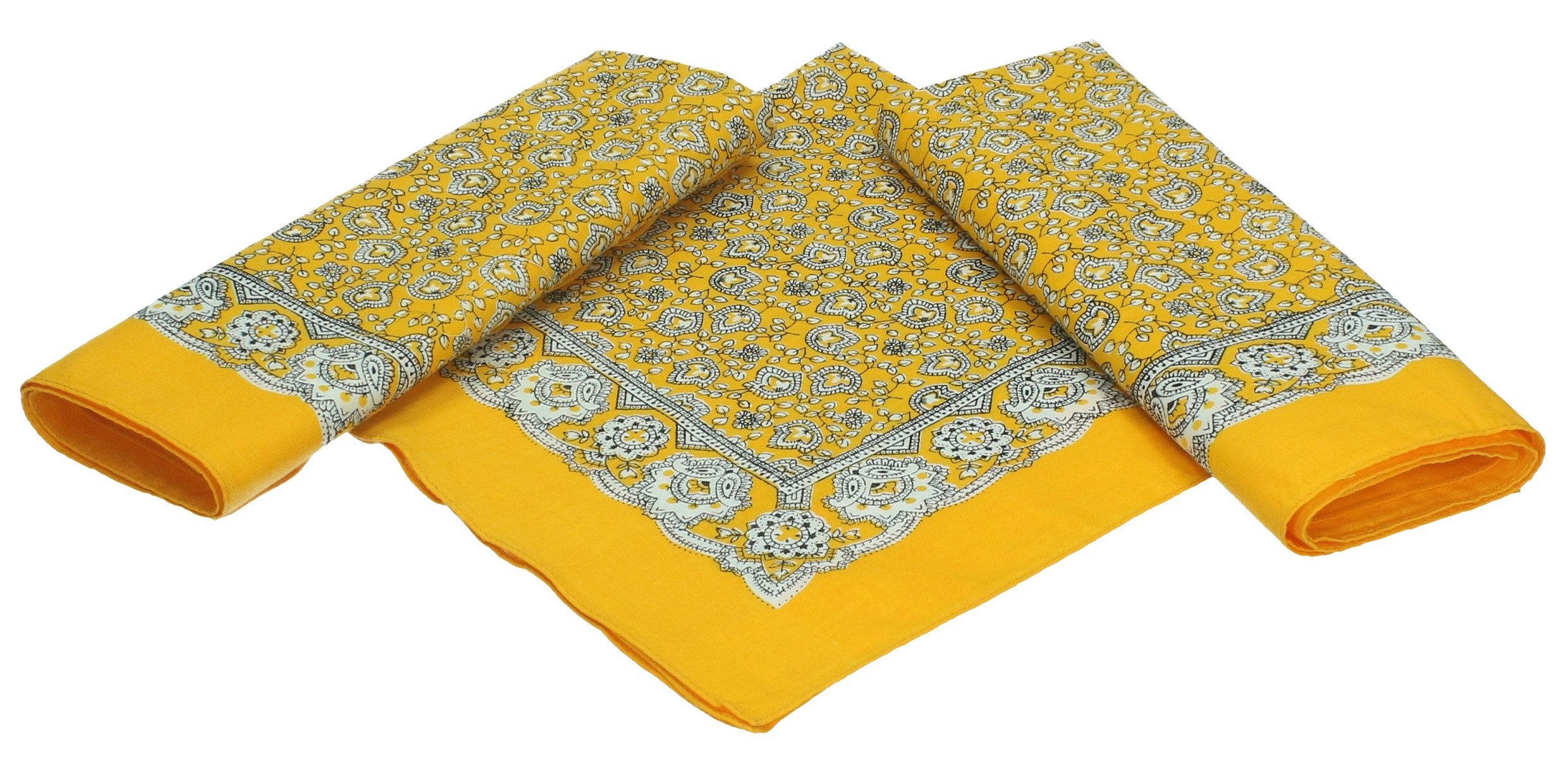 Betz Nickituch klassischem mit Paisleymuster Größe 55 x 55cm Farbe Gelb, (Set, 3-St. 3 Tücher), Nickituch Bandana Kopftuch Halstuch