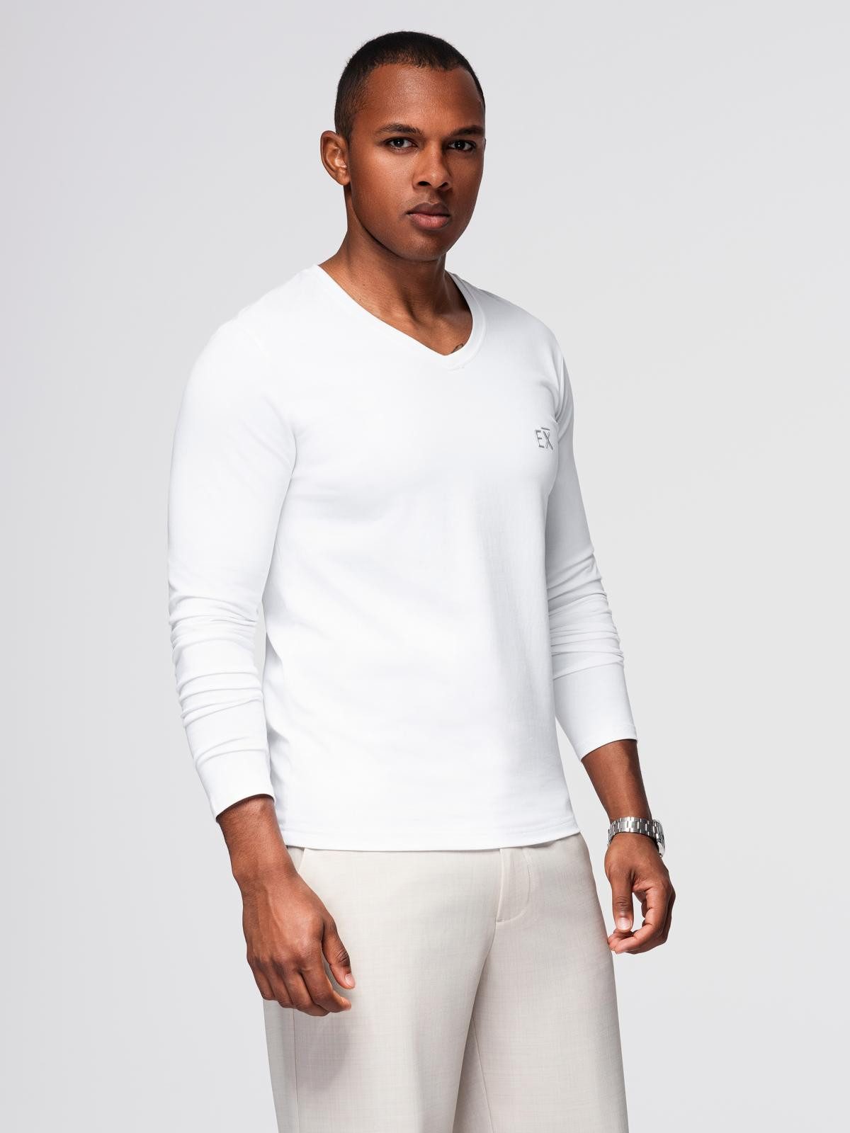 OMBRE Longsleeve Herren V-Ausschnitt SLIM FIT Longsleeve