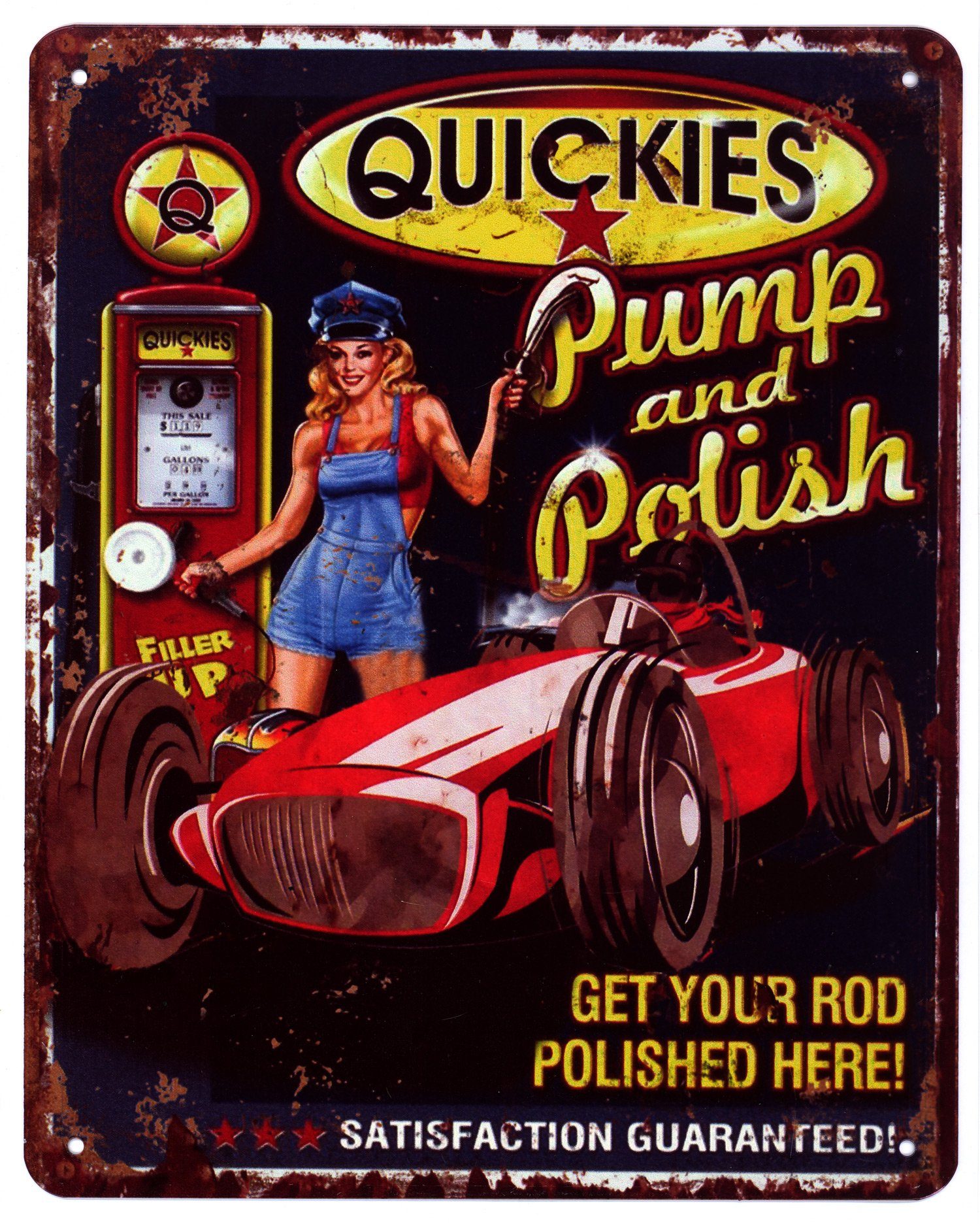 Metallschild Blechschild Quickies Pump and Polish