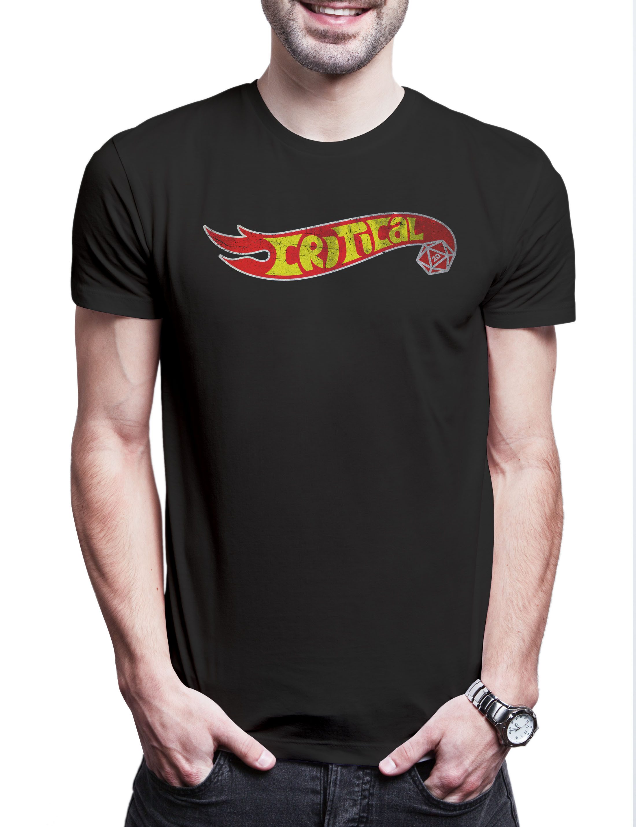 Print-Shirt Critical 20 Falme Logo Herren T-Shirt Eighties Dungeons RPG Roleplay