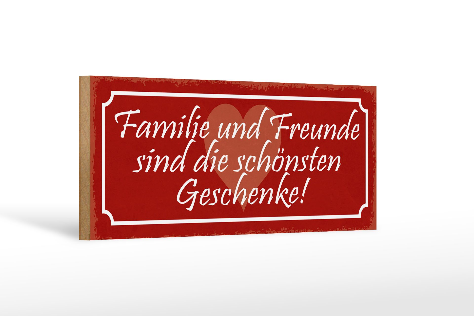Holzbild Spruch 27x10cm Familie und Freunde sind
