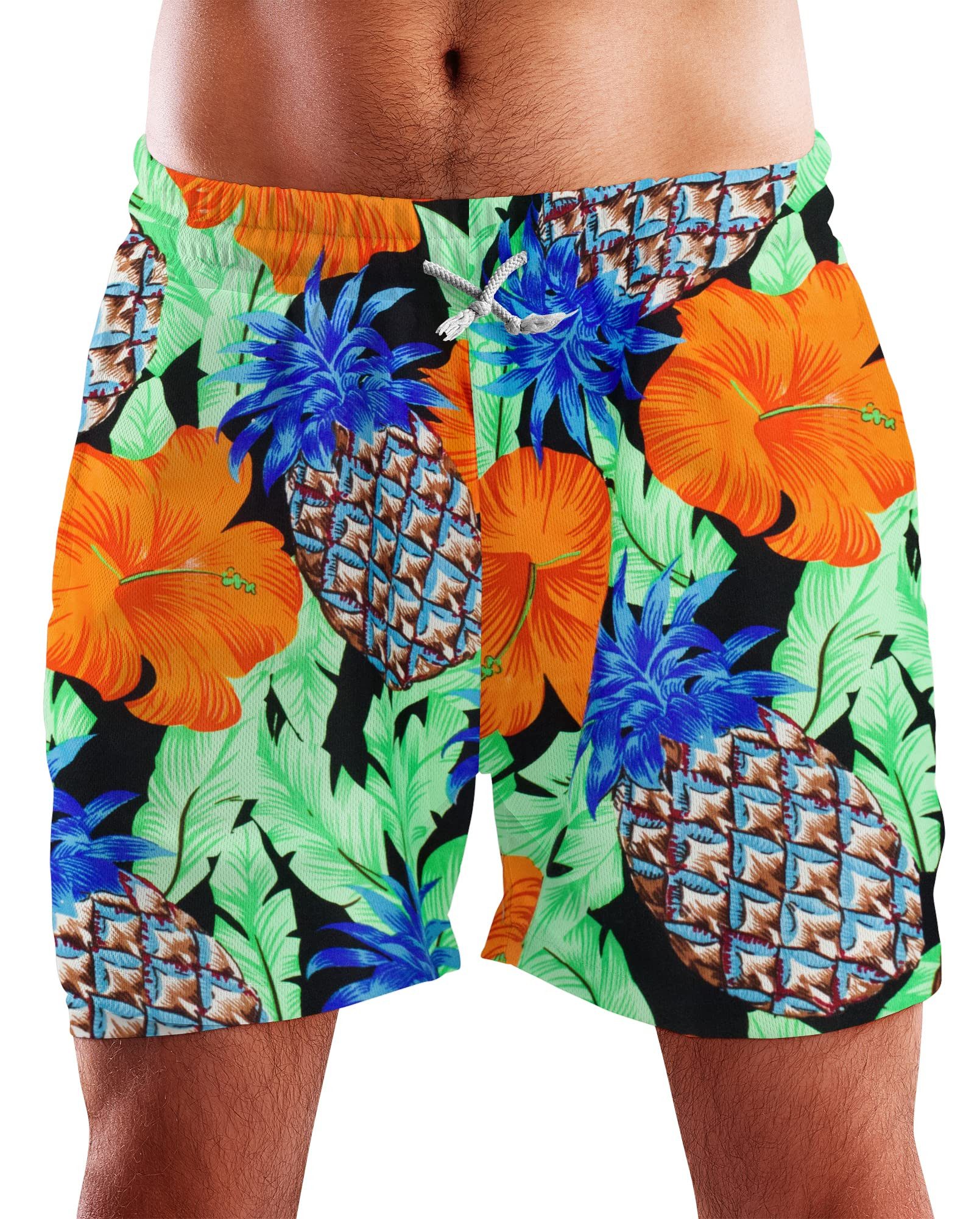 King Kameha Badeshorts Pineapple Hibiscus Hawaii Bade-Shorts Mesh-Einsatz K günstig online kaufen