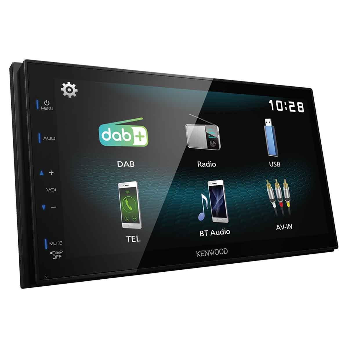 KENWOOD DMX125DAB 2-DIN DAB+ Bluetooth Apple Android Autoradio Autoradio (RDS, AM/FM Radio, Animiertes Display, Bluetooth, DAB+, Freisprecheinrichtung, Touchscreen, DAB)