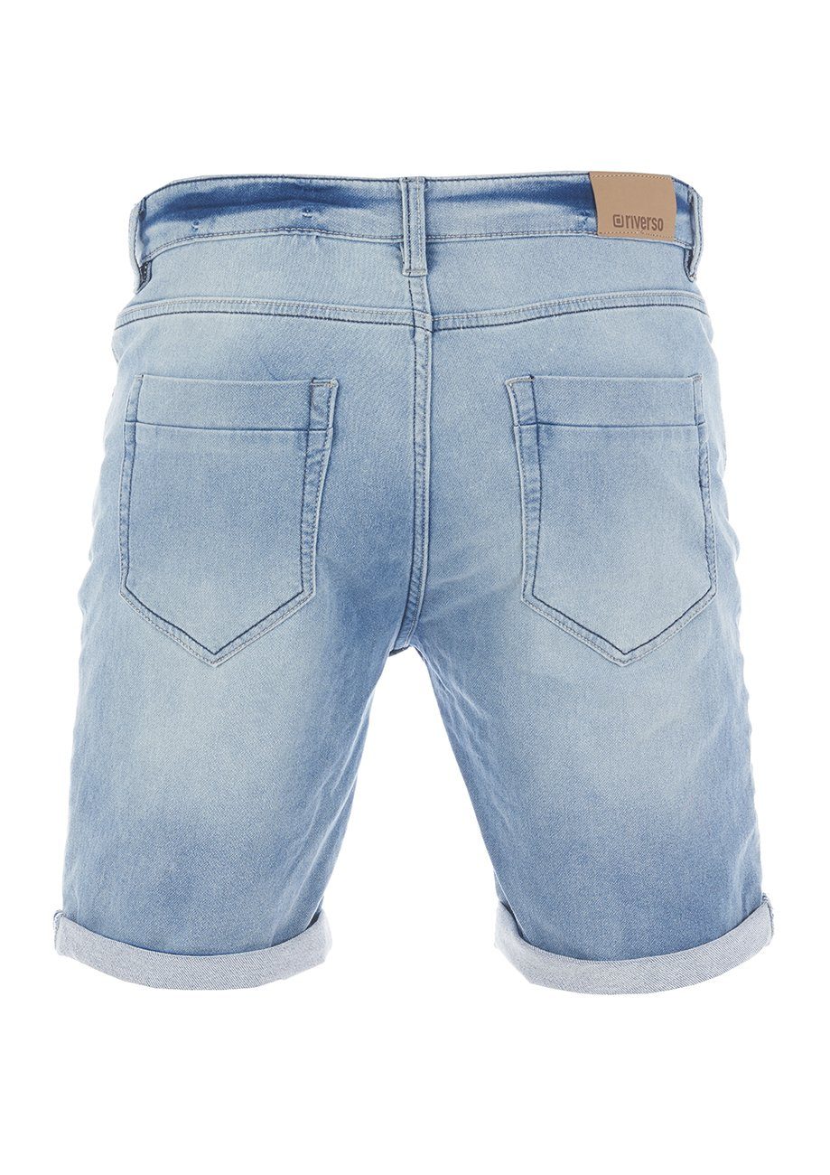 Denim riverso Shorts Regular RIVPaul (L114) Blue Jeansshorts Light Stretch Bermudashorts Herren Fit mit