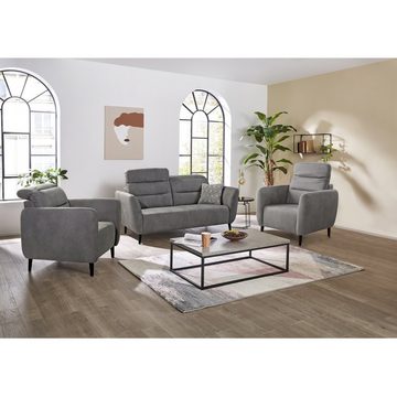 JOB 2-Sitzer Sofa 2-Sitzer FERDI Couch in Grau ca. 189 x 88 x 103 cm
