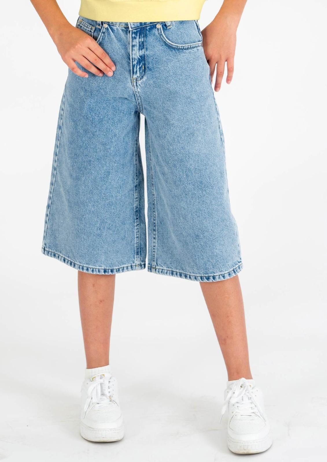 BLUE EFFECT Jeansshorts Girls Baggy Bermuda slim fit schmaler Bund