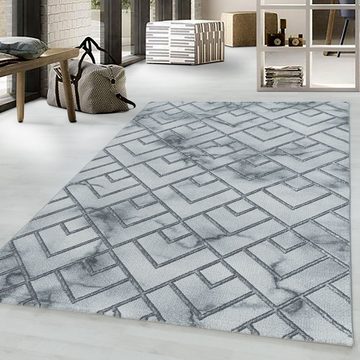Teppich Kurzflor Teppich Nauro Silberfarbe, Teppich Boss, rechteckig, Höhe: 12 mm