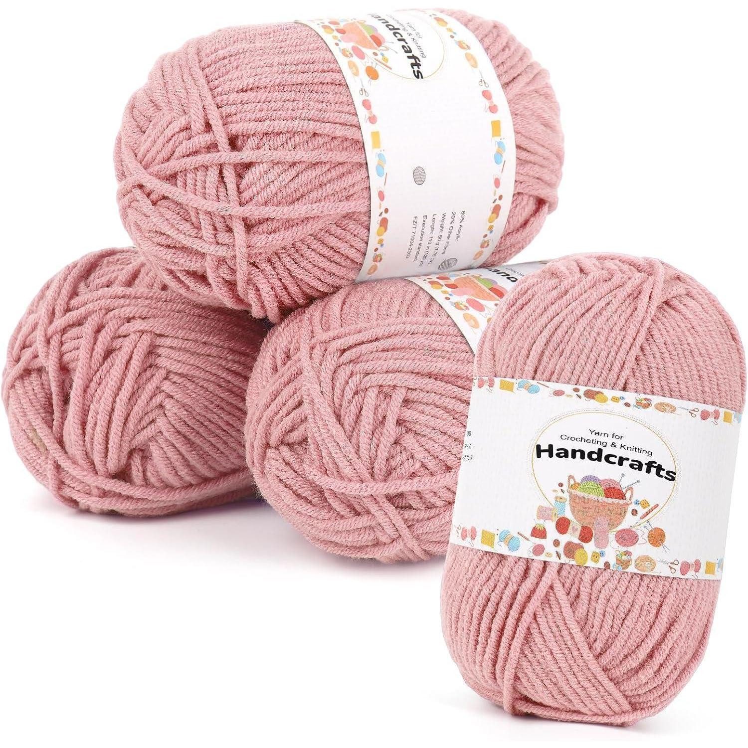 LuxusKollektion Häkelnadeln Wolle Amigurumi Baumwolle 5Ply Häkelgarn Strickgarn 200g Fleischrosa