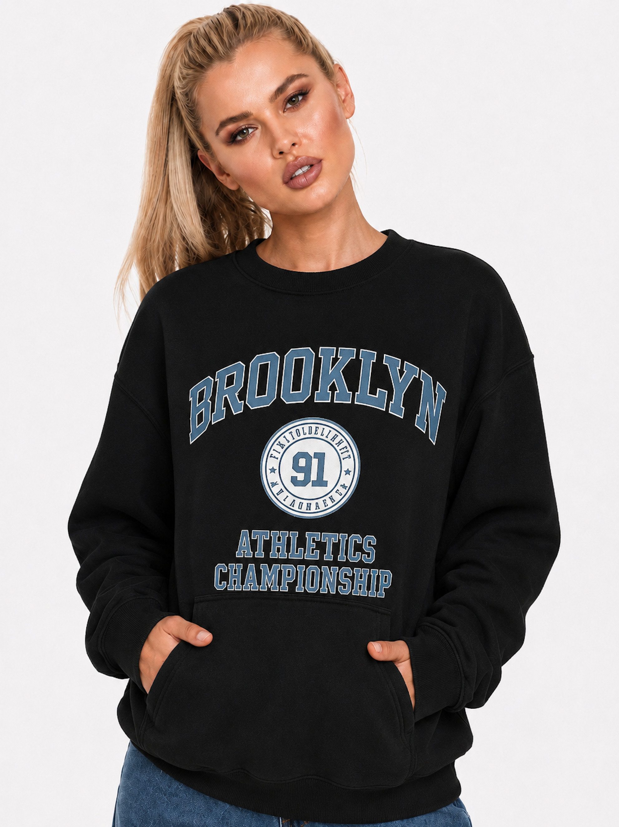 Worldclassca Sweatshirt Worldclassca Damen Sweatshirt "BROOKLYN" Freizeit Sport Sweater Shirt Neue Kollektion - Stilvolle und gemütliche Sreetwear Mode für Damen