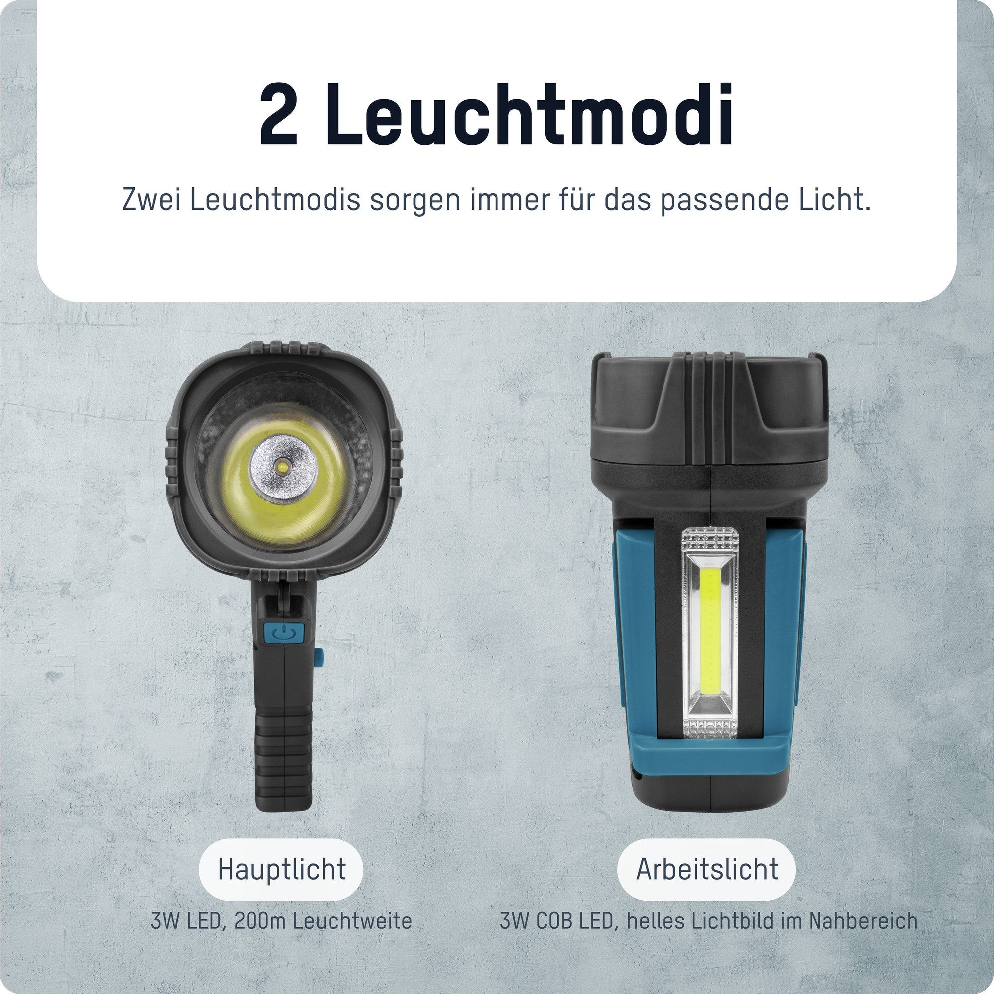ANSMANN AG LED Scheinwerfer HS230B LED Handscheinwerfer ideal für Camping, Arbeit, Garten, Wandern