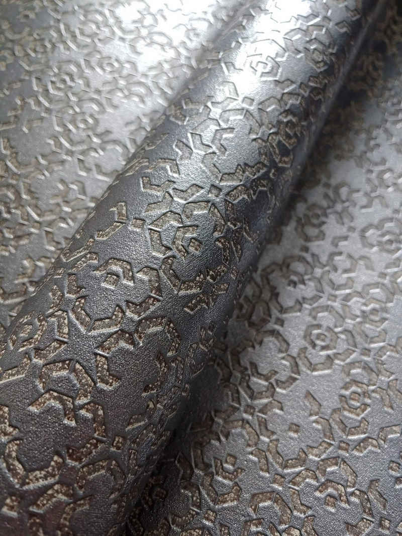 Newroom Vliestapete, Grau Tapete Orientalisch Glänzend - Mustertapete Metallic Anthrazit Arabisch Grafisch Modernes Ornament für Wohnzimmer Schlafzimmer Küche