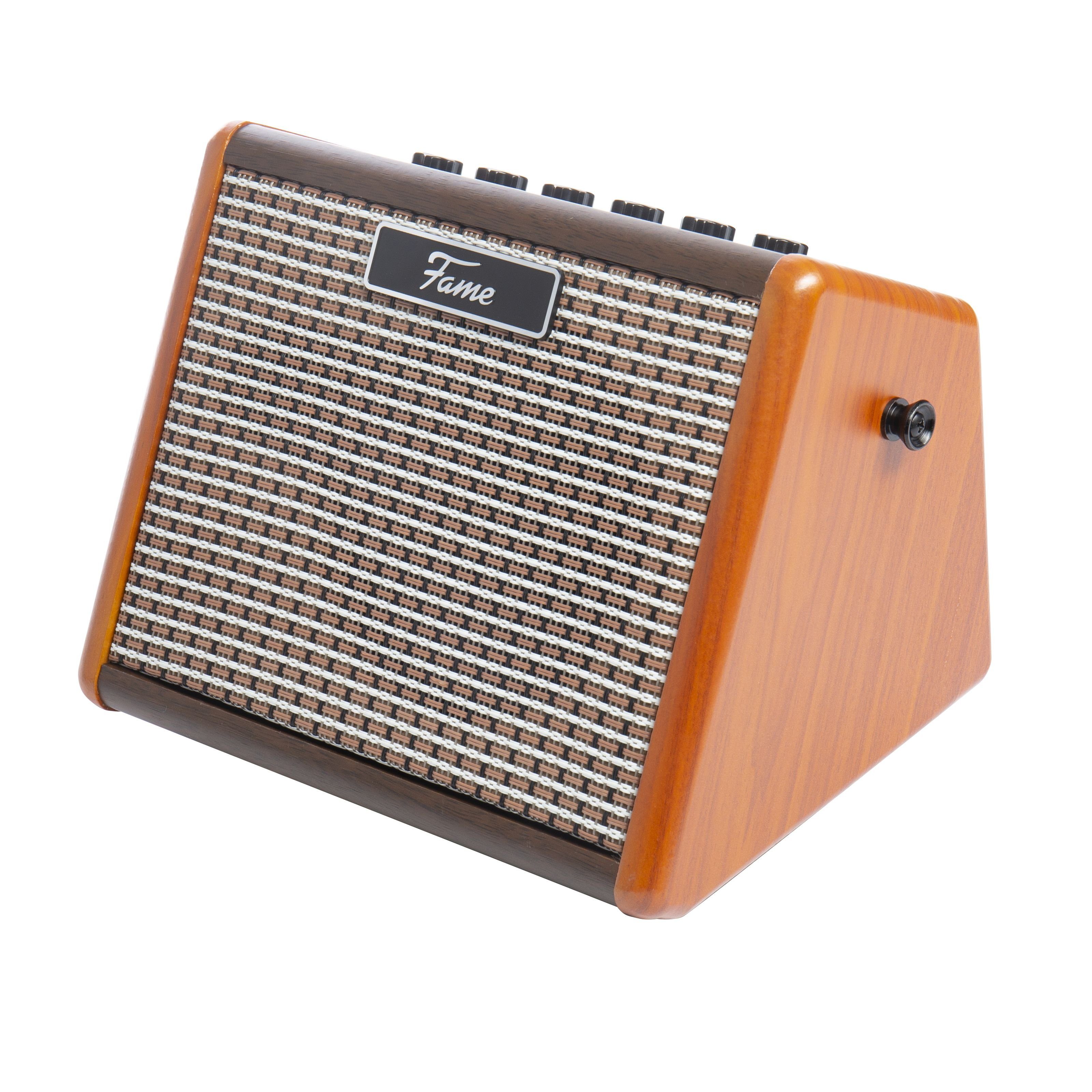 FAME Verstärker (Akustikgitarren Verstärker, Akkubetrieben, Bluetooth-Schnittstelle)