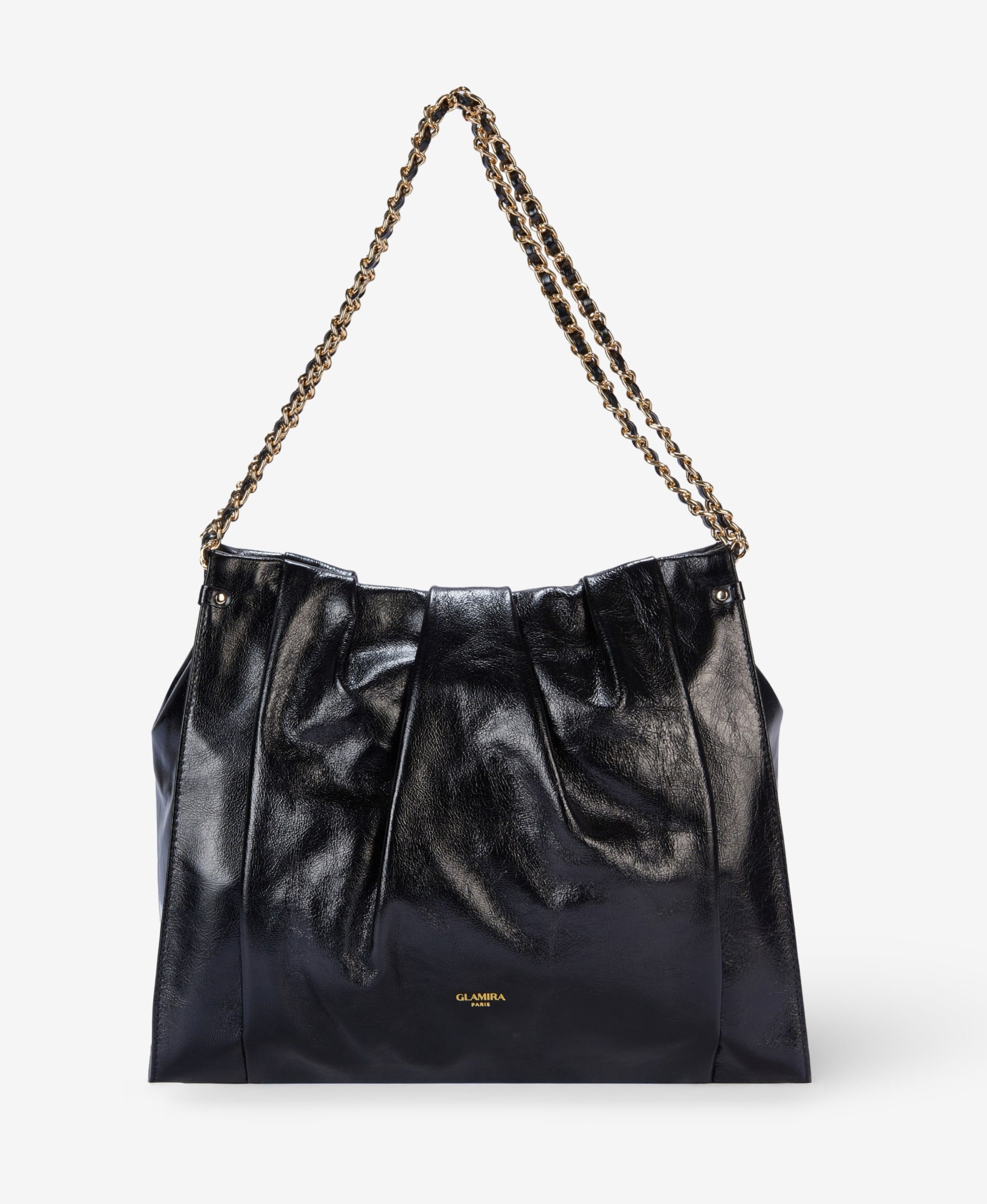 GLAMIRA Schultertasche Lysandra Schwarze Schultertasche (1-tlg), echt Leder
