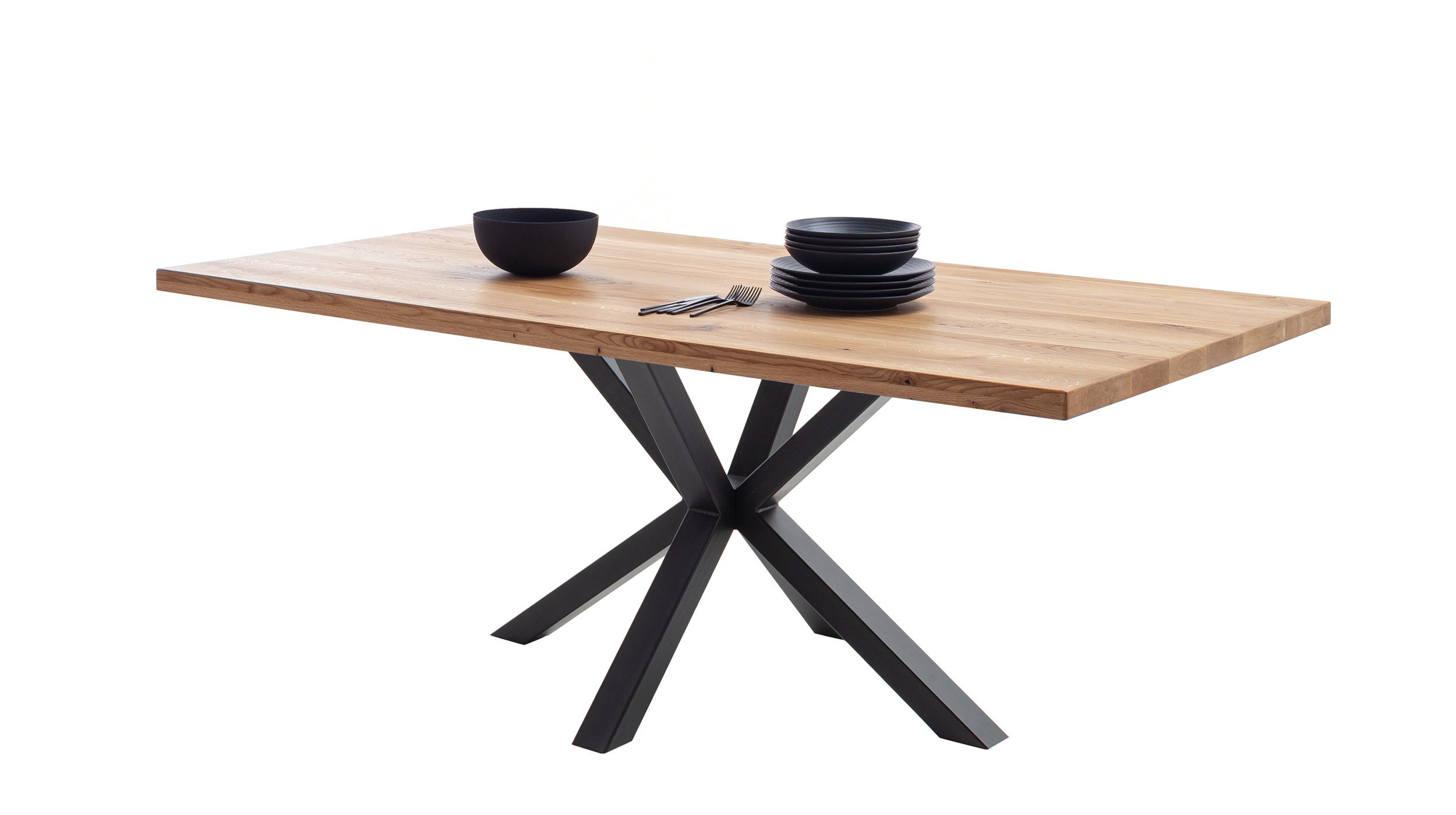 Massivart® Esstisch Wildeiche geölt 180 cm / 40 mm Tischplatte / DEBA, Mass günstig online kaufen