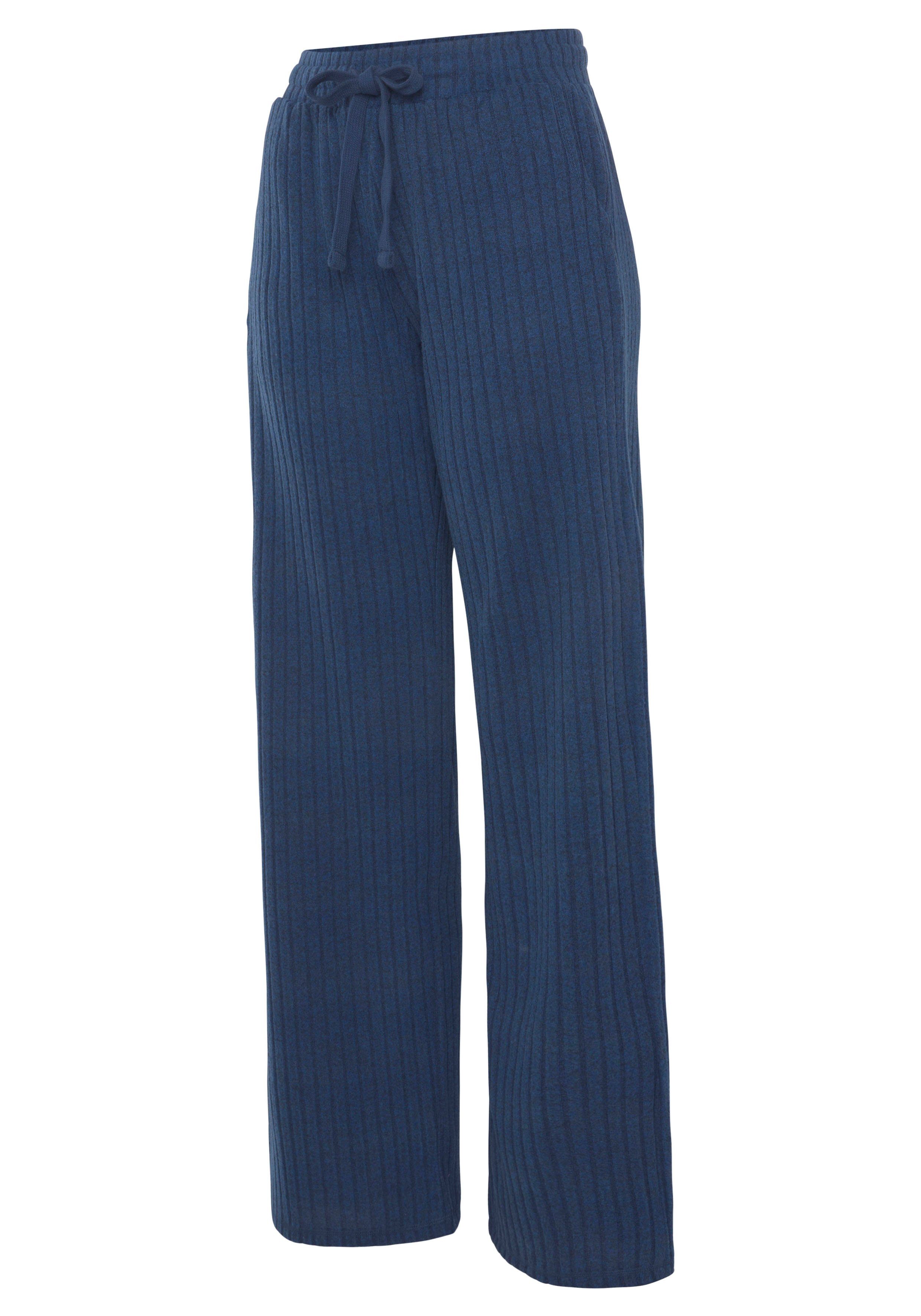 LASCANA Homewearhose -Lounge-/Strickhose mit weitem Bein und seitlichen Taschen, Loungewear