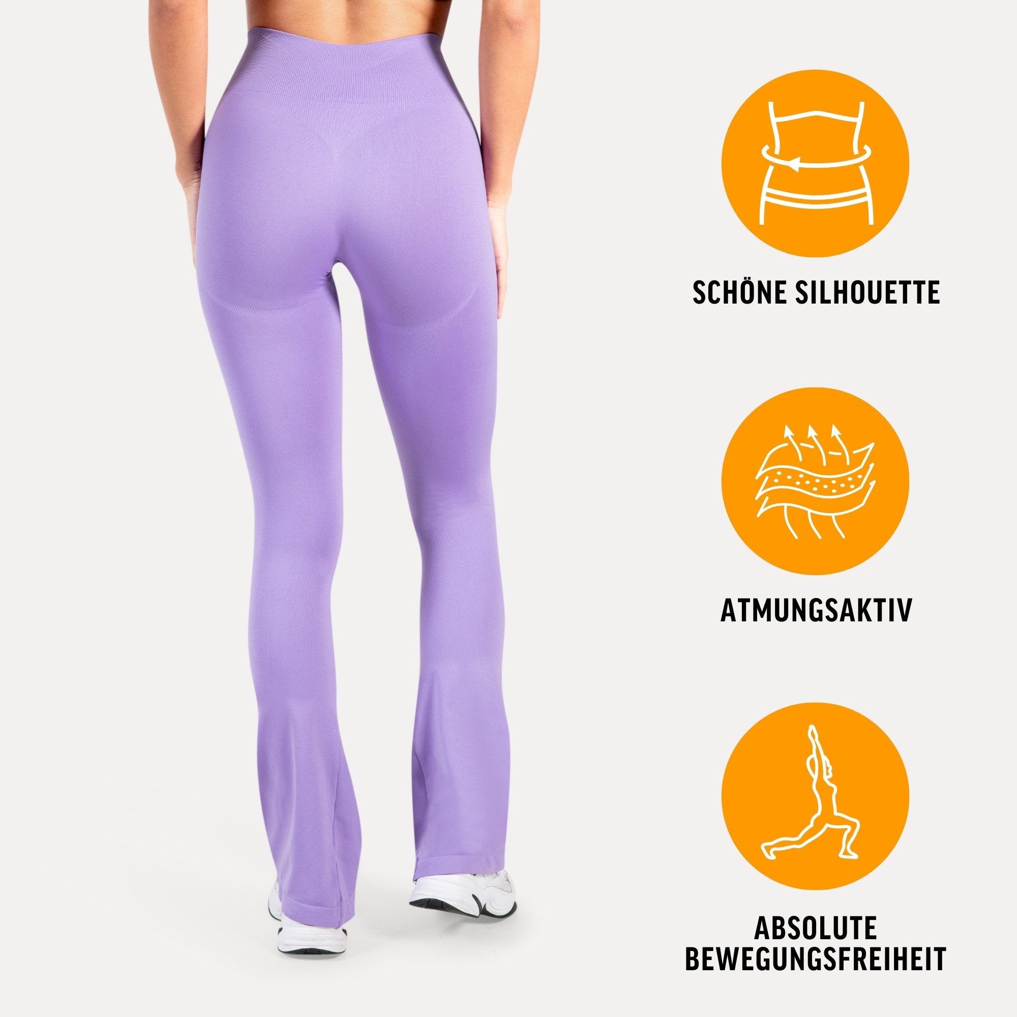 Smilodox Schlaghose Schlagleggings Oriana, High Waist, Sportleggings für Gym & Alltag Ausgestelltem Bein Schlaghose maximale Bewegungsfreiheit Sport Alltag