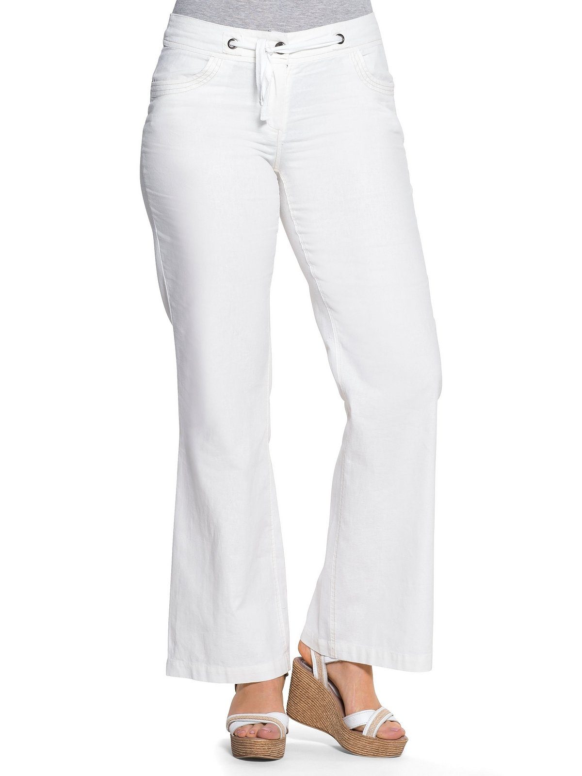 Sheego Leinenhose Große Größen aus angenehmen Baumwoll-Leinen-Mix