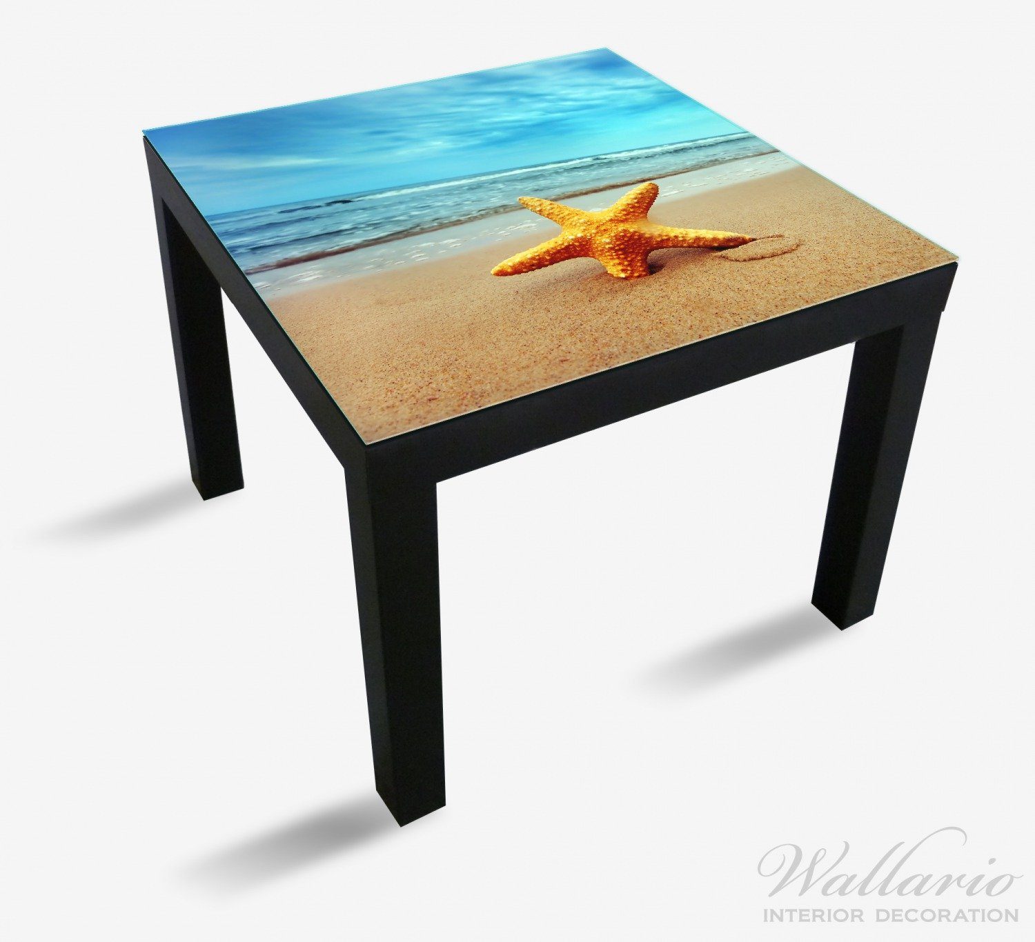 Wallario Strand geeignet Tisch Ikea (1 Tischplatte St), Seestern Meer am am Lack für