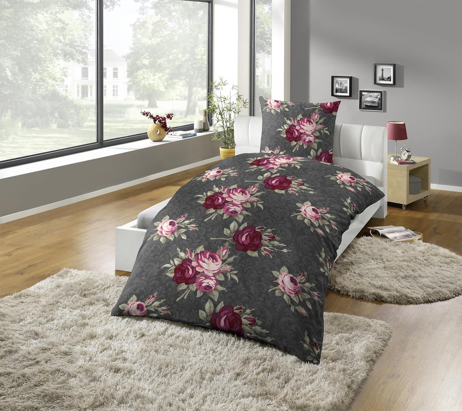 KiNZLER Bettwäsche Polycotton Flanell, Microfaser-Fleece, Polyester, 2 teilig, besonders weich, verschiedene Designs