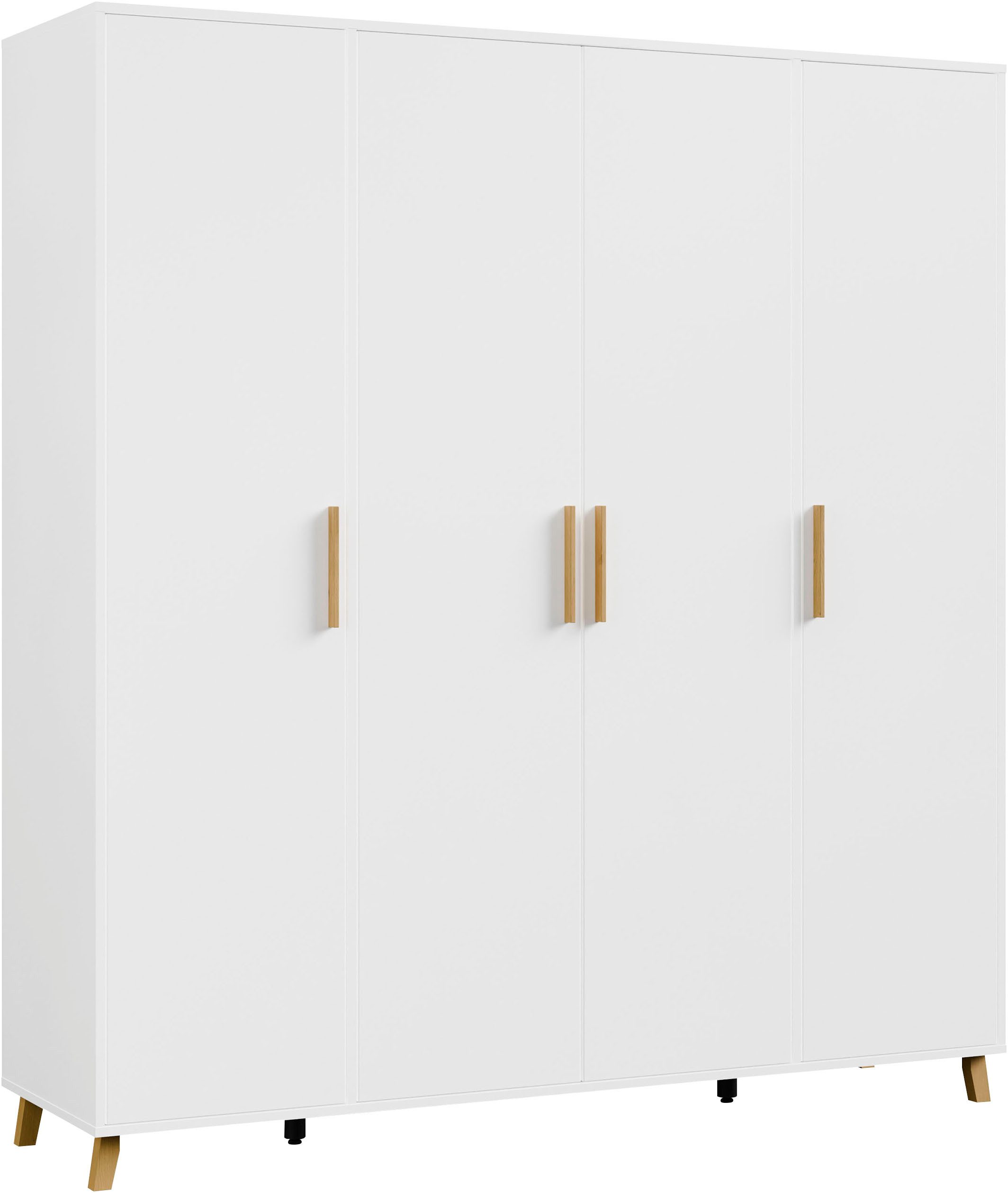 rauch Drehtürenschrank Kleiderschrank Schrank Garderobe SHINJO Breiten 93/140/187 cm (in 3 verschiedenen Ausstattungen BASIC/CLASSIC/PREMIUM) Griffe und Füße aus Massivholz, viel Stauraum MADE IN GERMANY