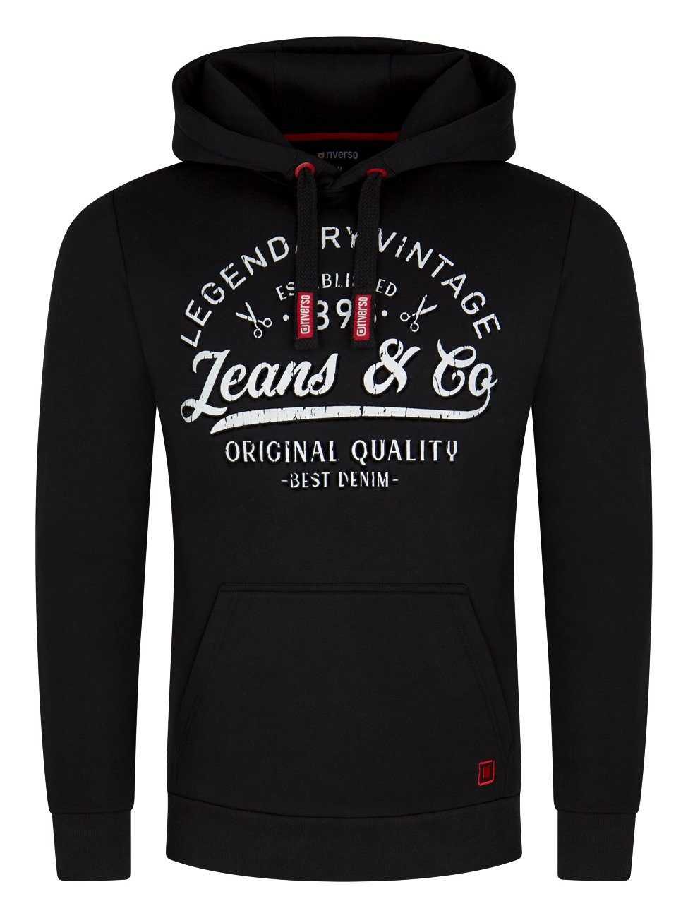 riverso Kapuzenpullover Herren Hoodie RIVArmin Regular Fit Longsleeve Sweatshirt mit Kängurutasche