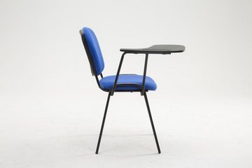 TPFLiving Besucherstuhl Keen mit hochwertiger Polsterung - Konferenzstuhl (Besprechungsstuhl - Warteraumstuhl - Messestuhl), Gestell: Metall schwarz - Sitzfläche: Stoff blau