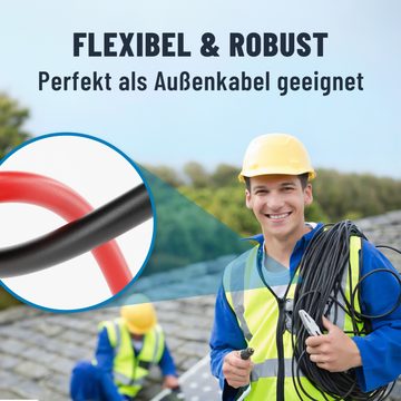 ABSINA 2x 1 Meter Solarkabel 4mm2 H1Z2Z2-K schwarz & rot - PV Kabel 4mm2 Solarkabel, (100 cm)