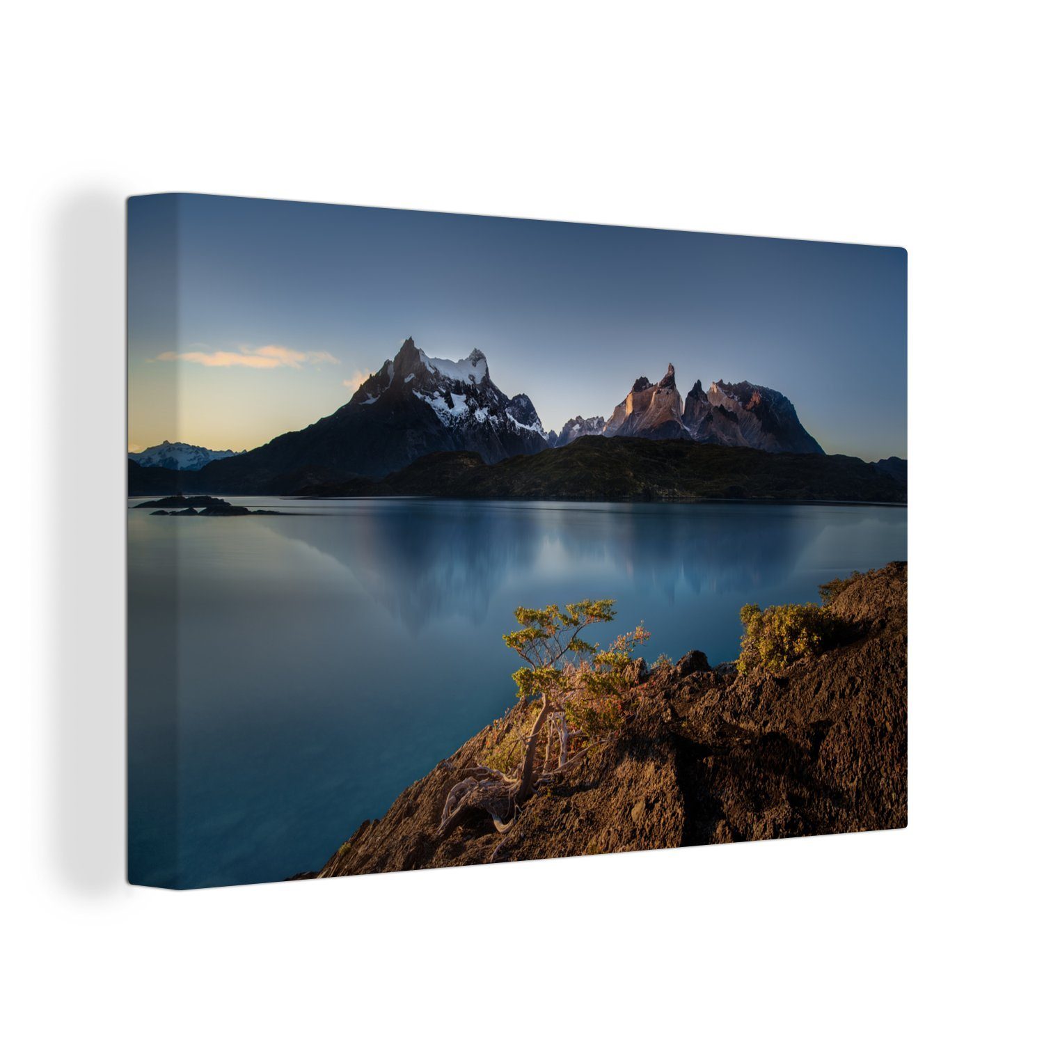 OneMillionCanvasses® Leinwandbild See Berg - Wandbild cm 30x20 Wanddeko, Aufhängefertig, Patagonien, (1 Leinwandbilder, St), 