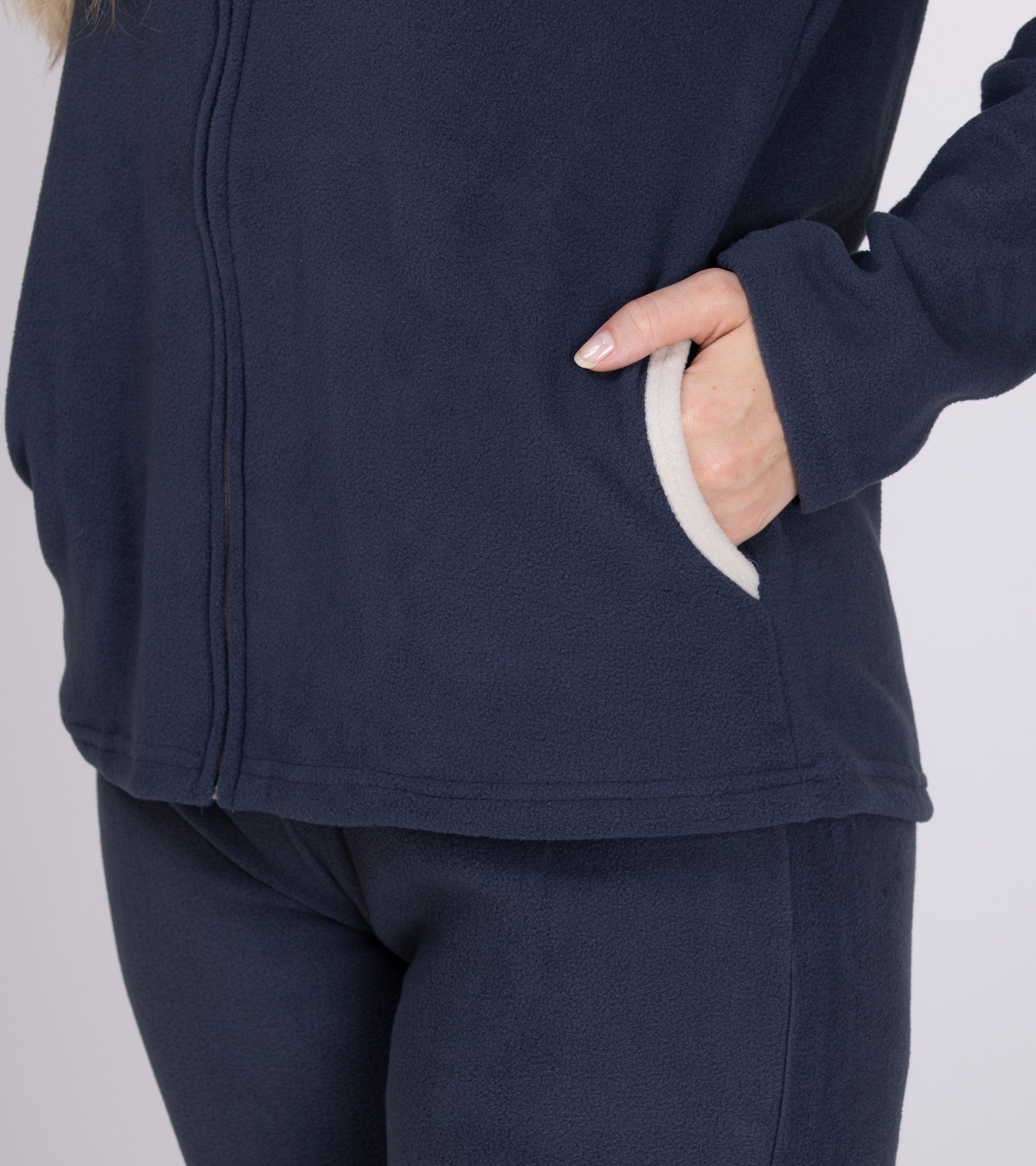 rauch-blau wärmenden Hausanzug Hausanzug Damen aus Fleece SLOUCHER